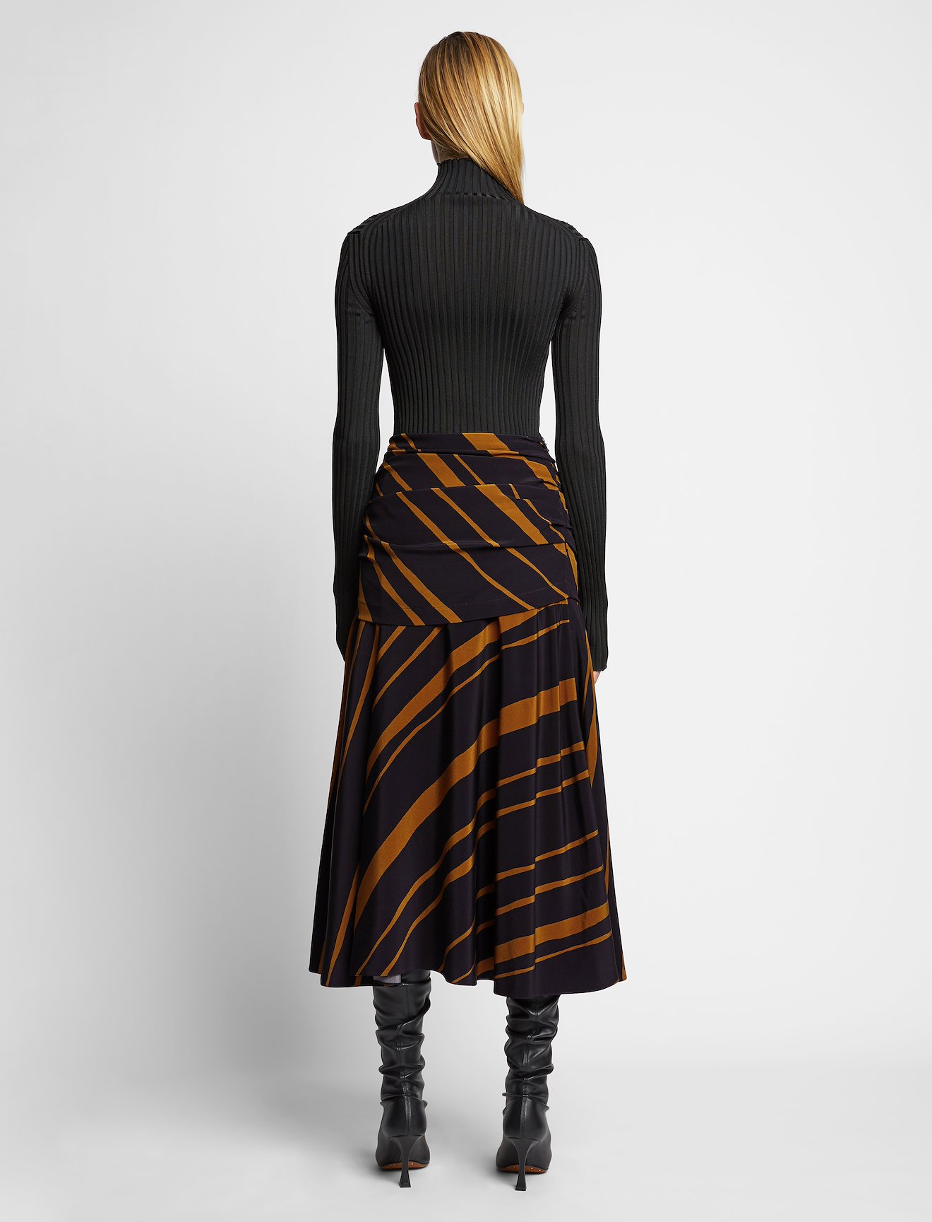 Diagonal Stripe Ruched Skirt #2