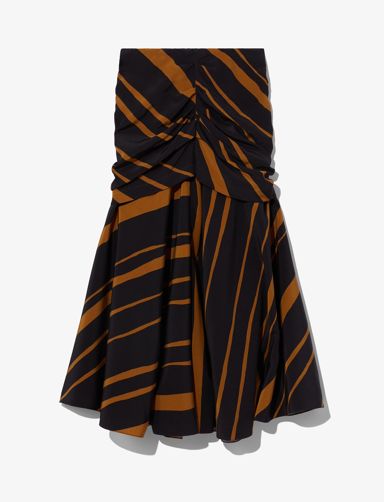 Diagonal Stripe Ruched Skirt #4