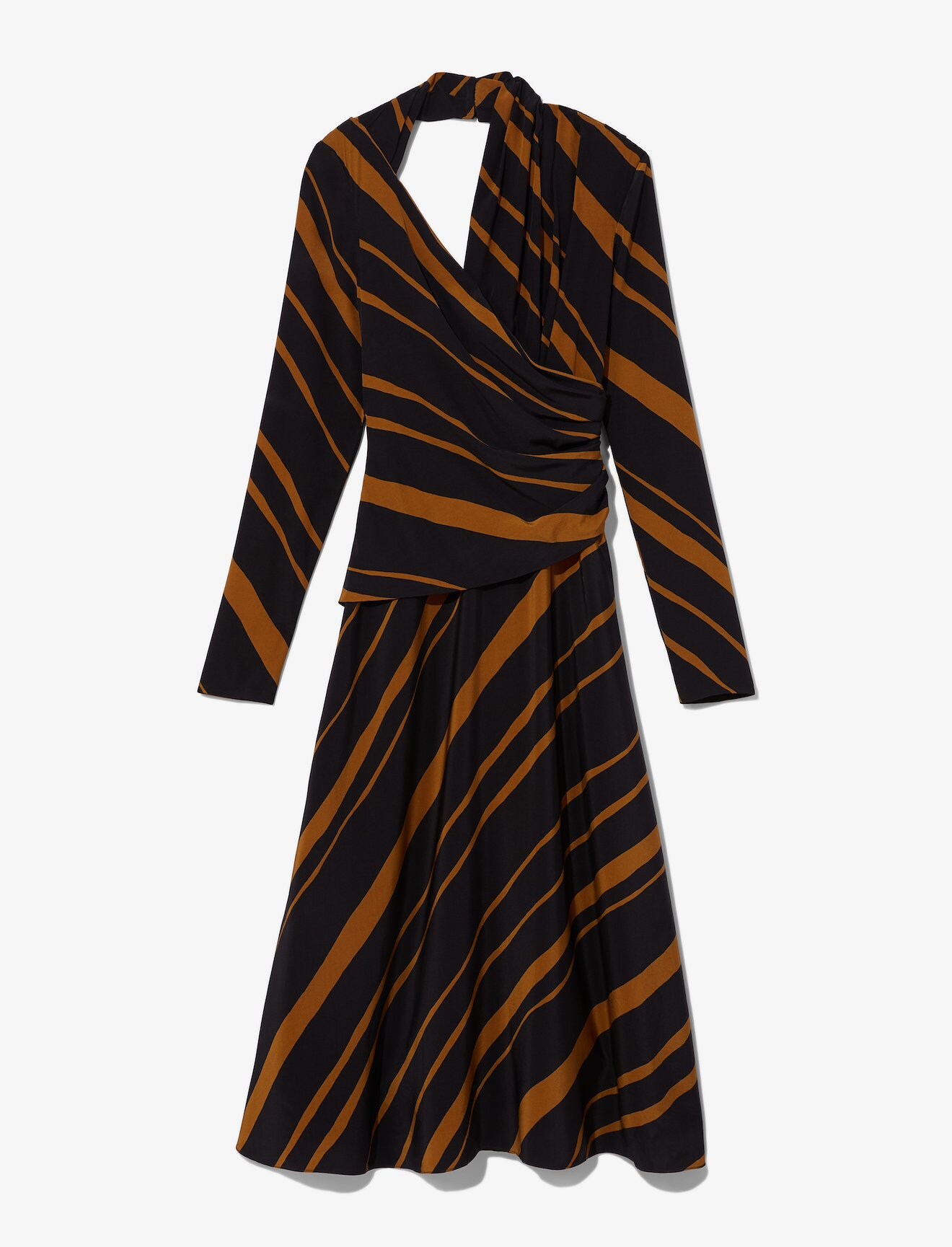 Diagonal Stripe Twisted Dress #4
