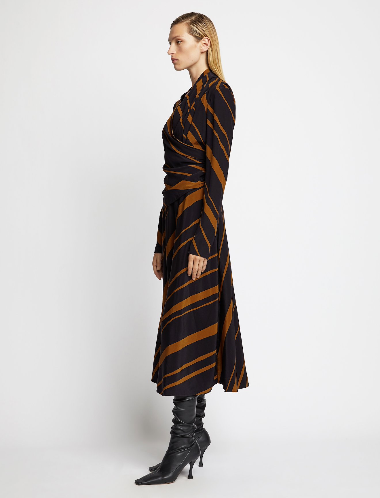 Diagonal Stripe Twisted Dress #1
