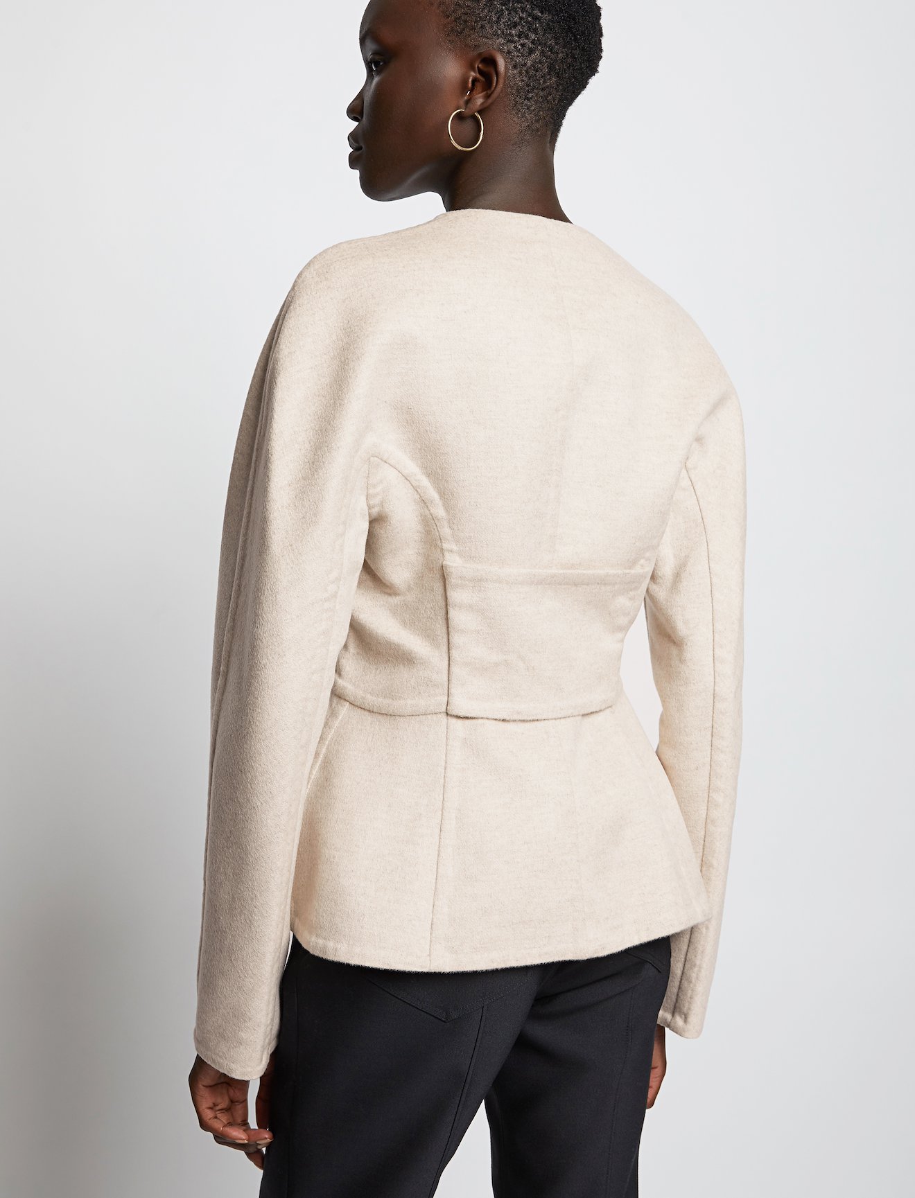 Double Face Nipped Waist Jacket #3