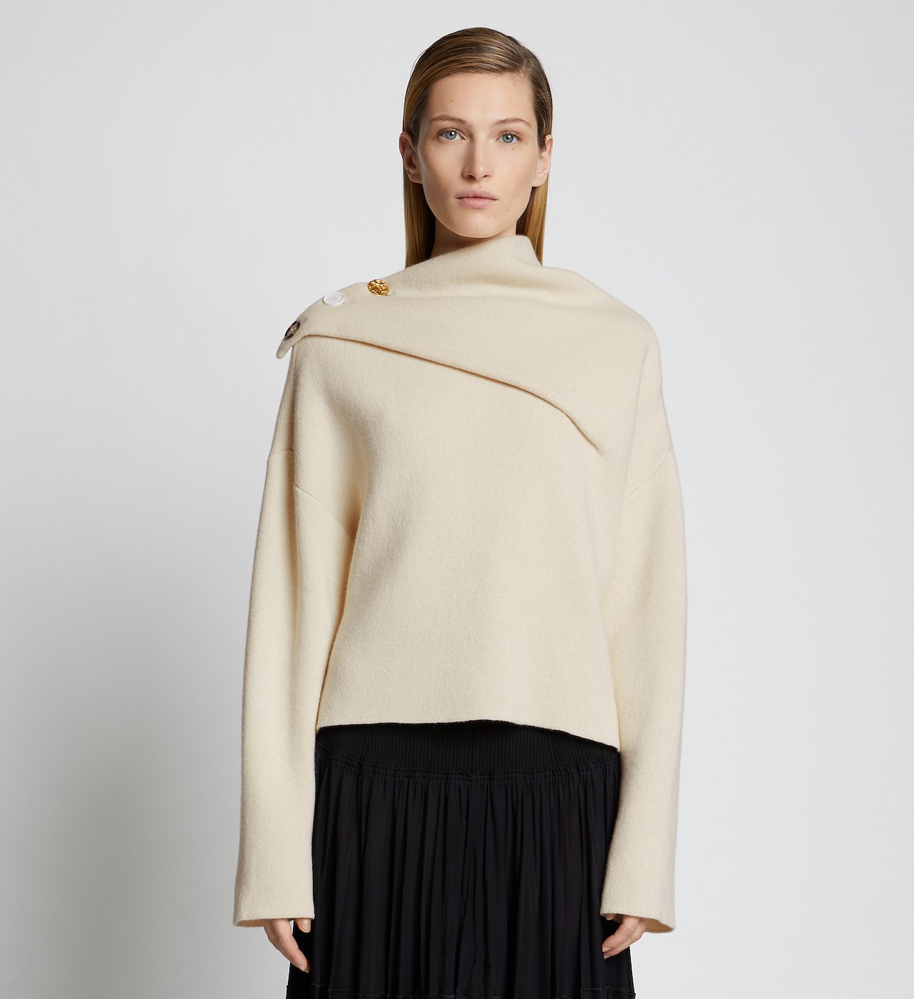 Doubleface Cashmere Draped Sweater