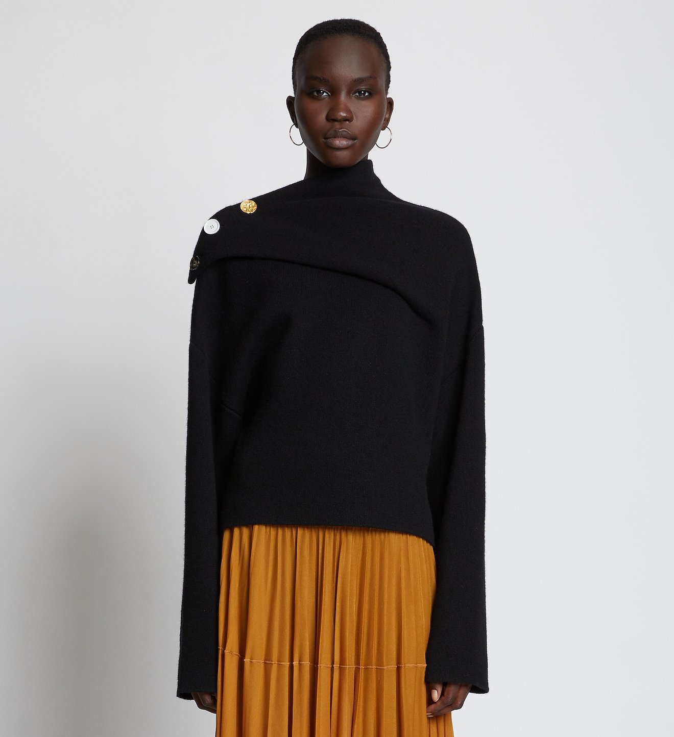Doubleface Cashmere Draped Sweater