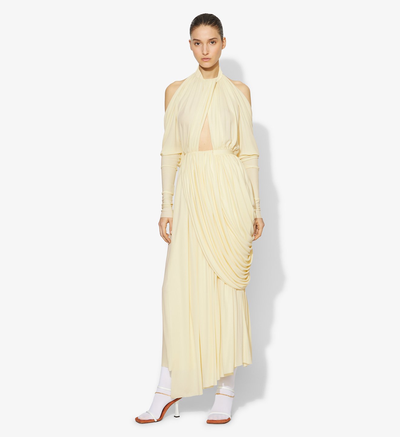 Draped Jersey Halter Dress
