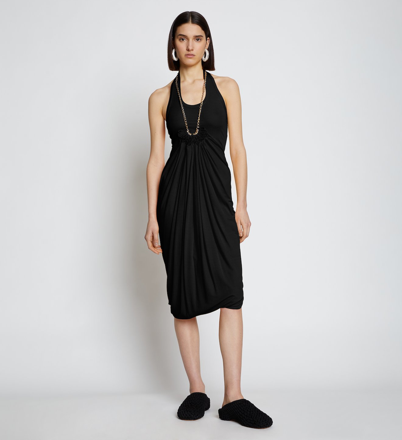 Draped Matte Jersey Dress