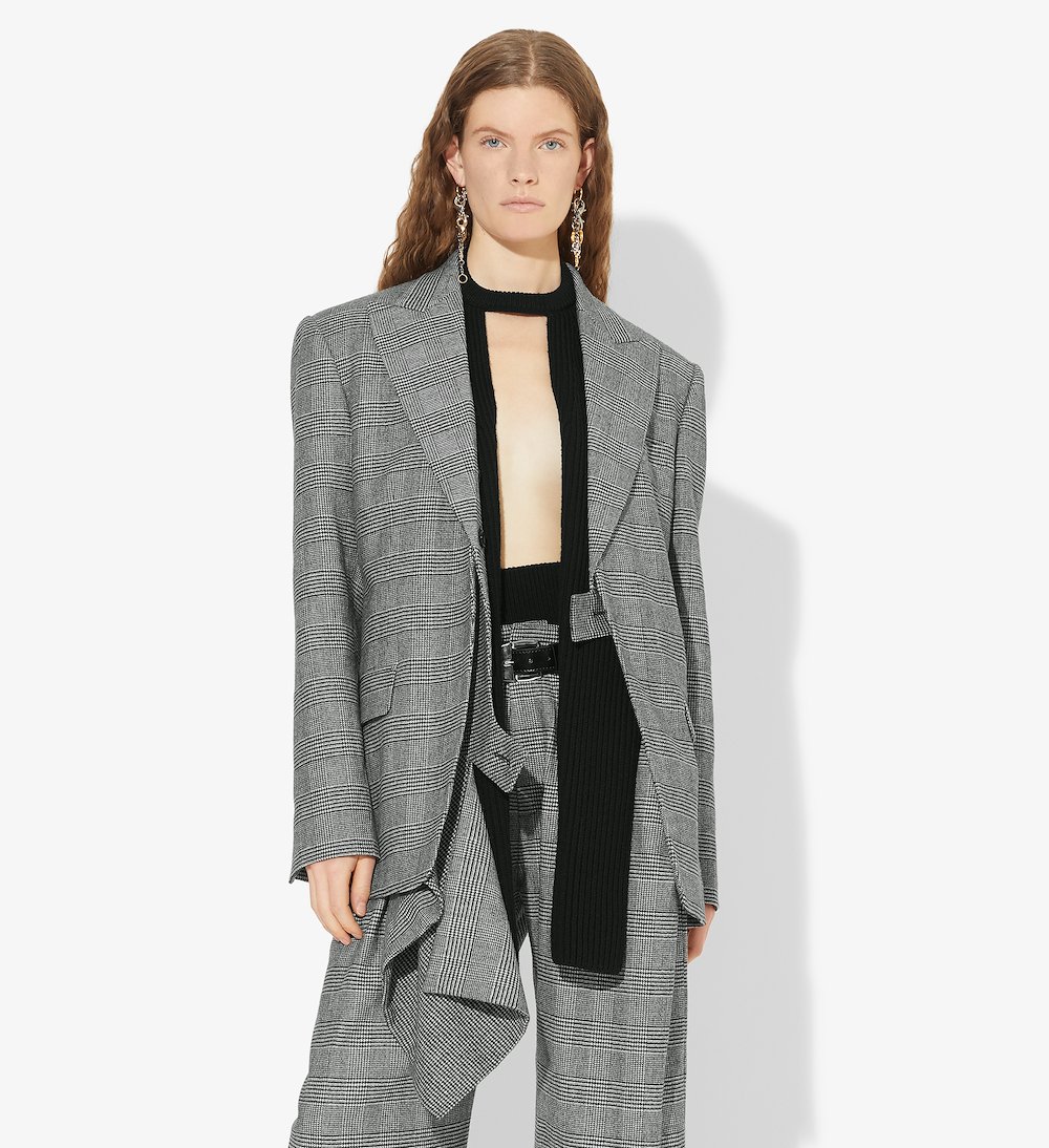 Proenza Schouler Draped Plaid Blazer Official Site