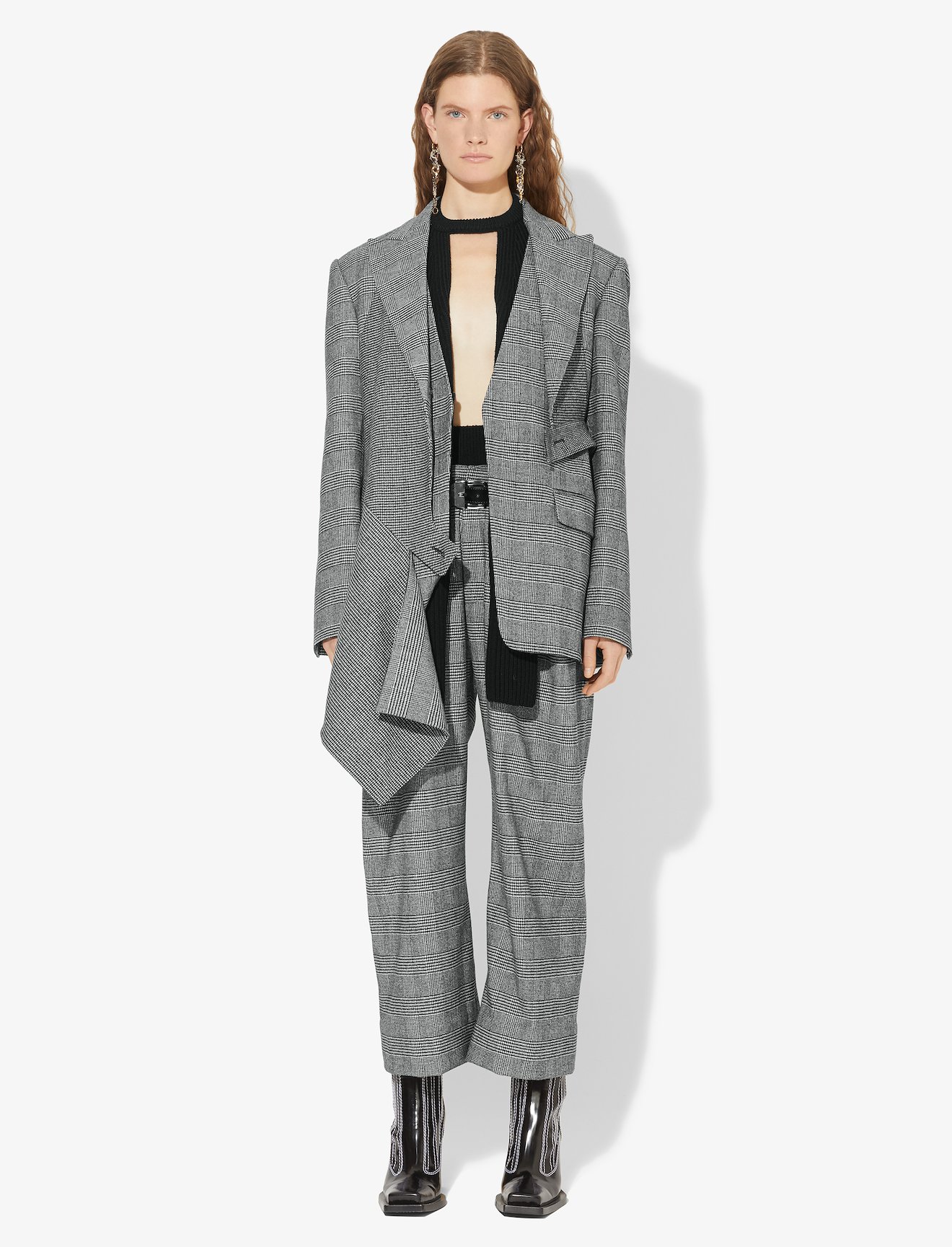 Draped Plaid Blazer #4