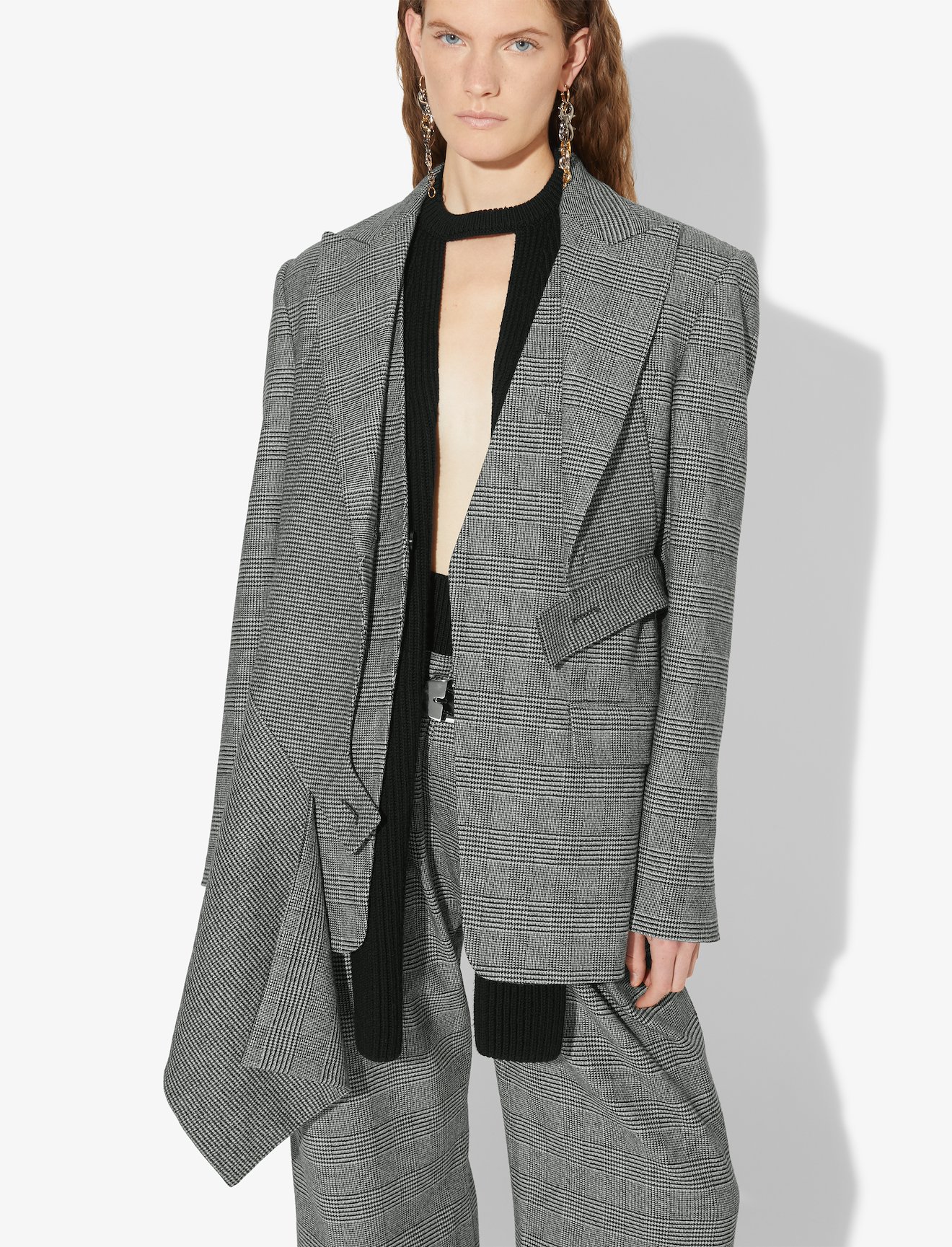 Draped Plaid Blazer #3