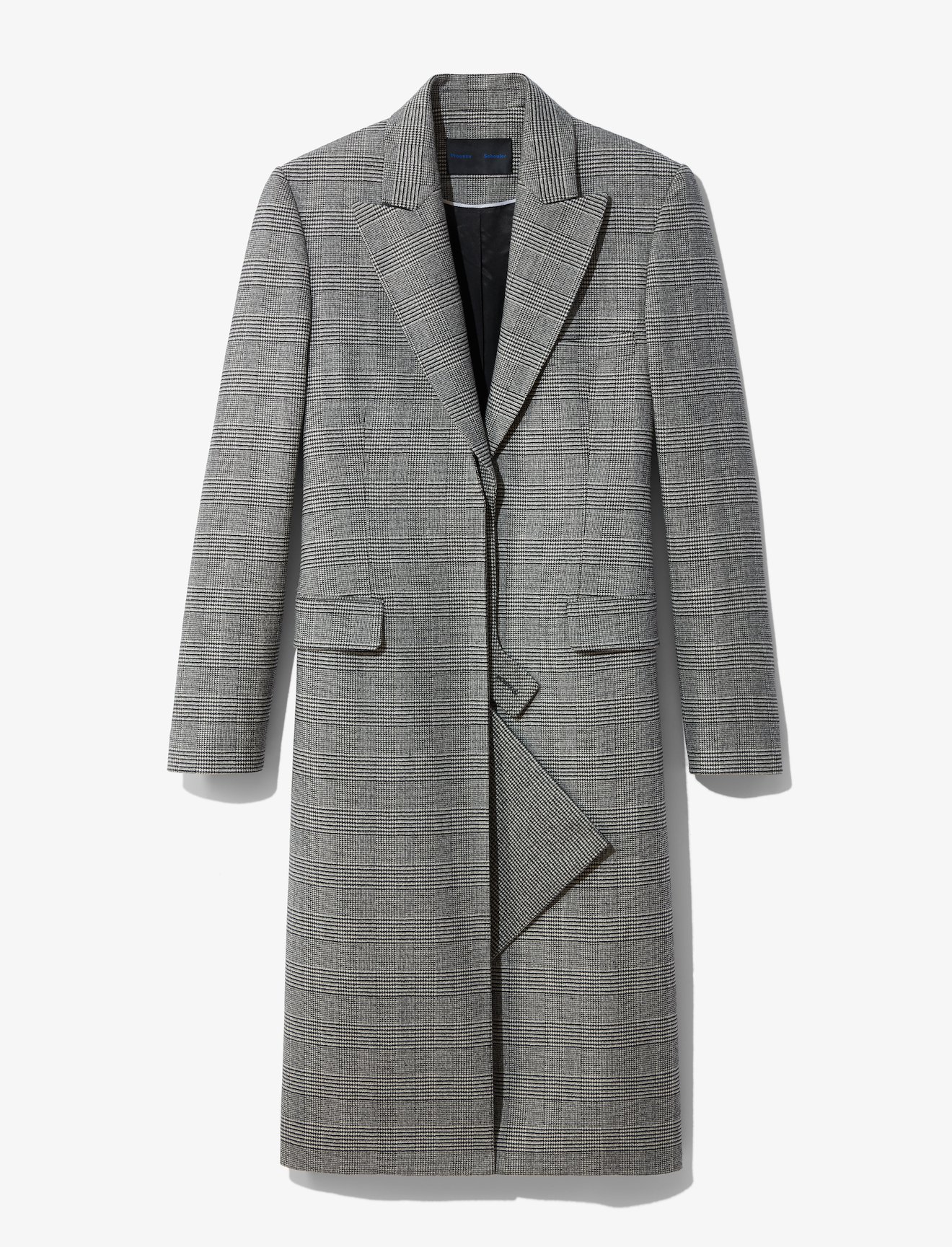 Draped Plaid Long Coat #5