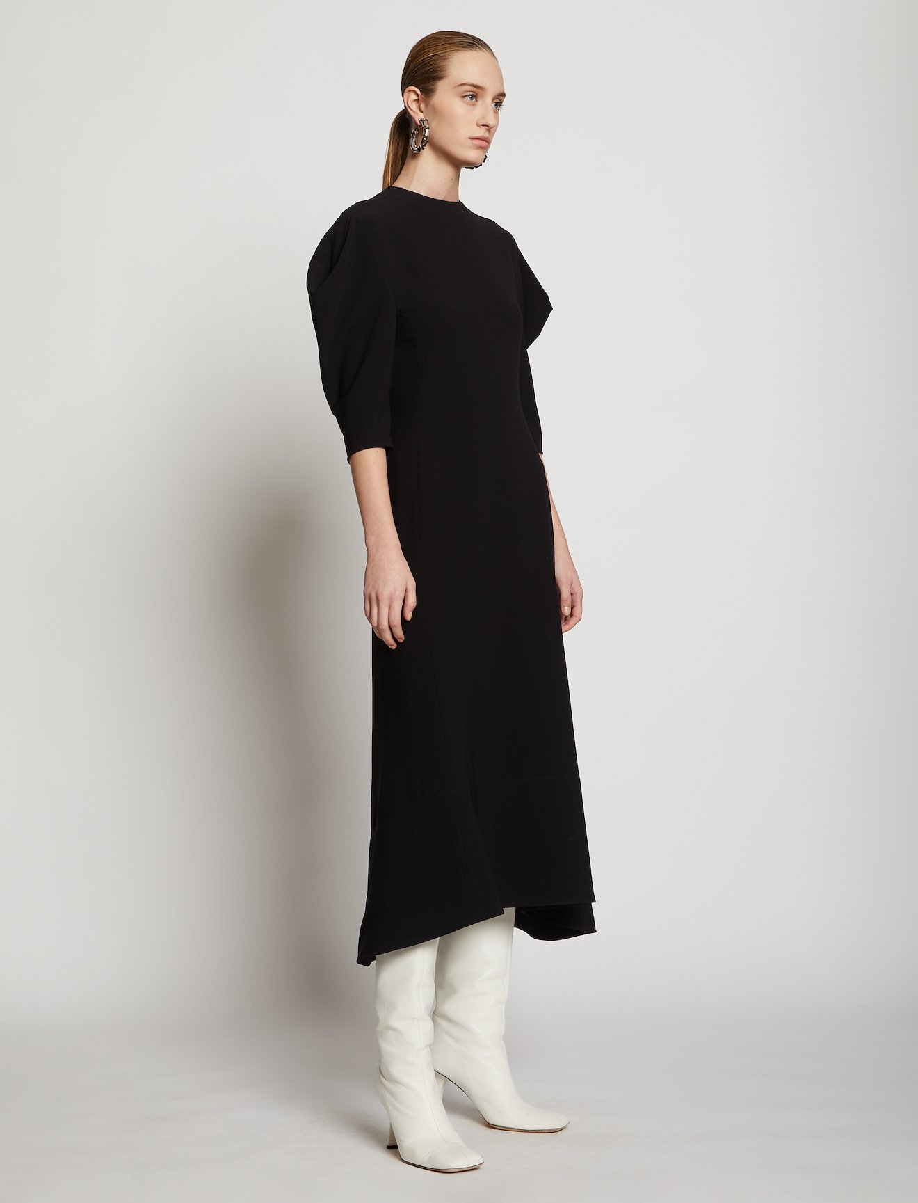 Draped Puff Sleeve Dress #1