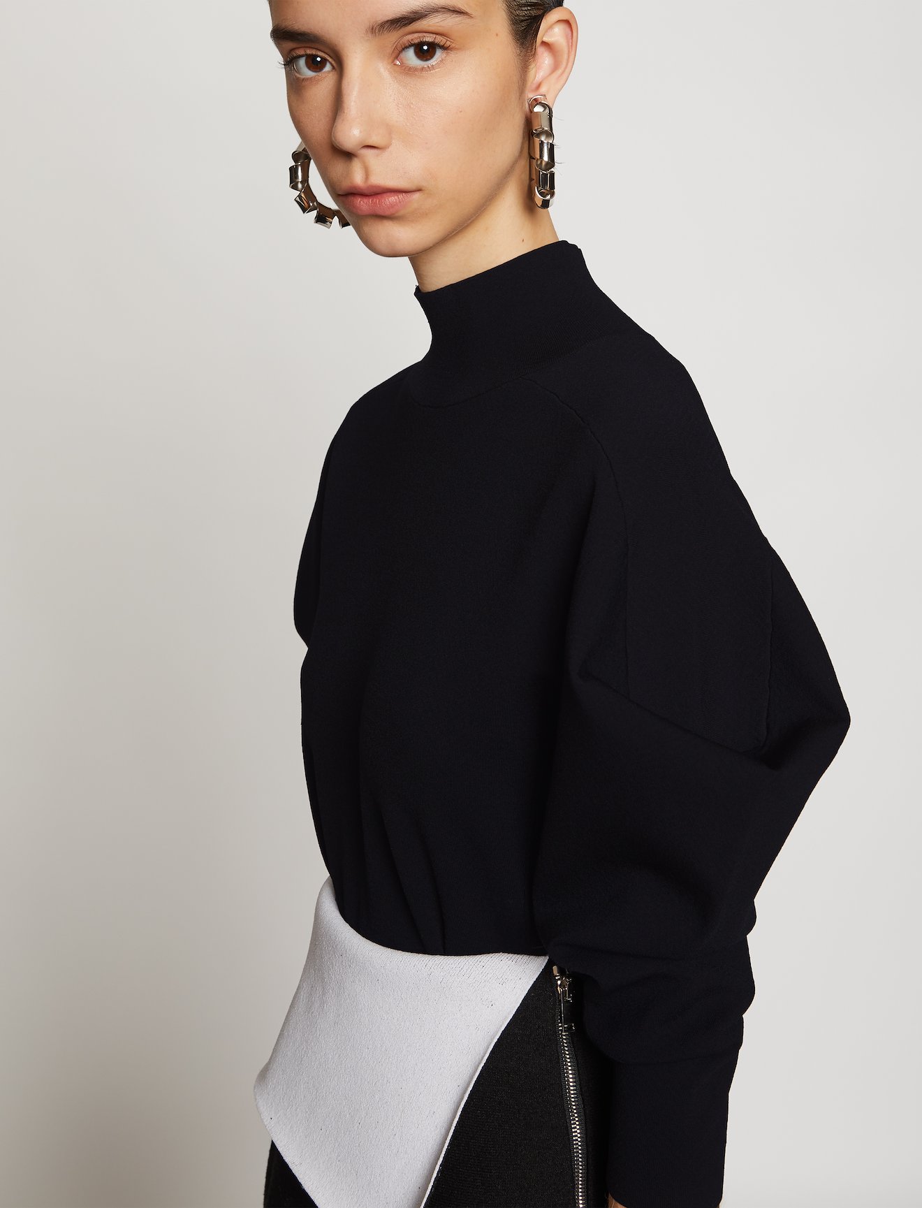 Draped Puff Sleeve Knit Top #3