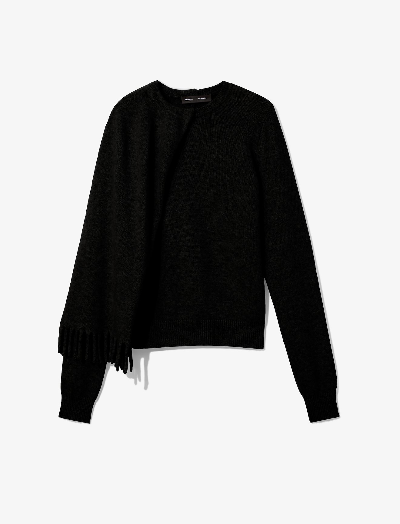 Draped Scarf Cashmere Long Sleeve Knit Sweater #4