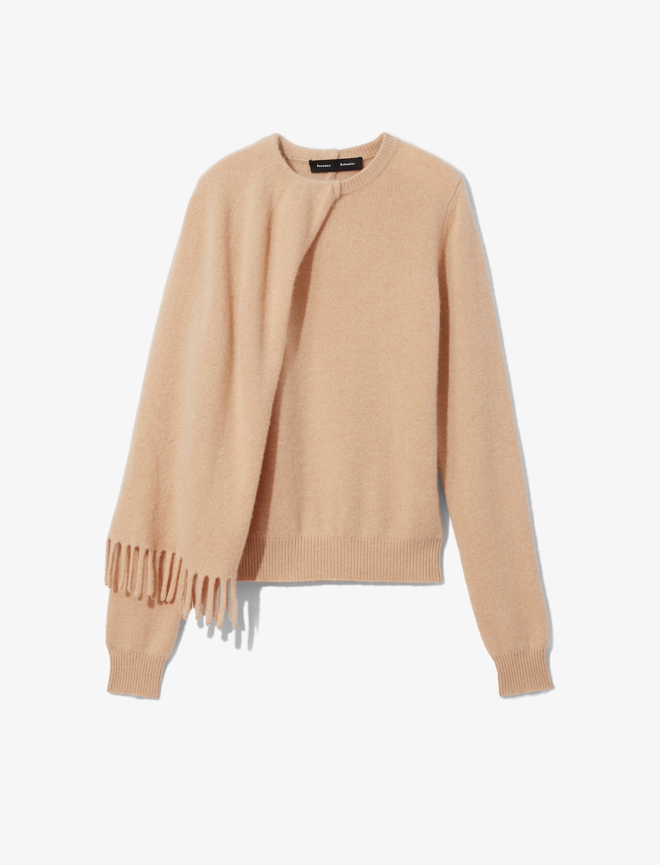 Draped Scarf Cashmere Long Sleeve Knit Sweater #4