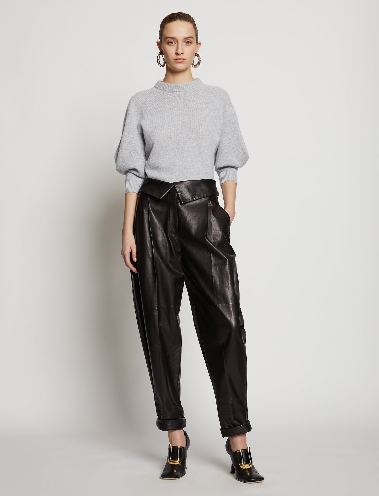 Draped Sleeve Cashmere Knit Top #1