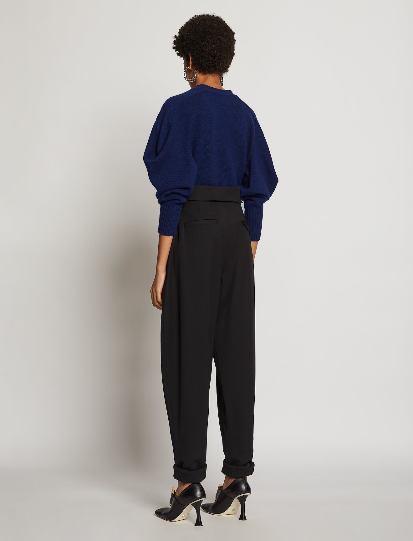 Draped Sleeve Cropped Cashmere Knit Cardigan #2