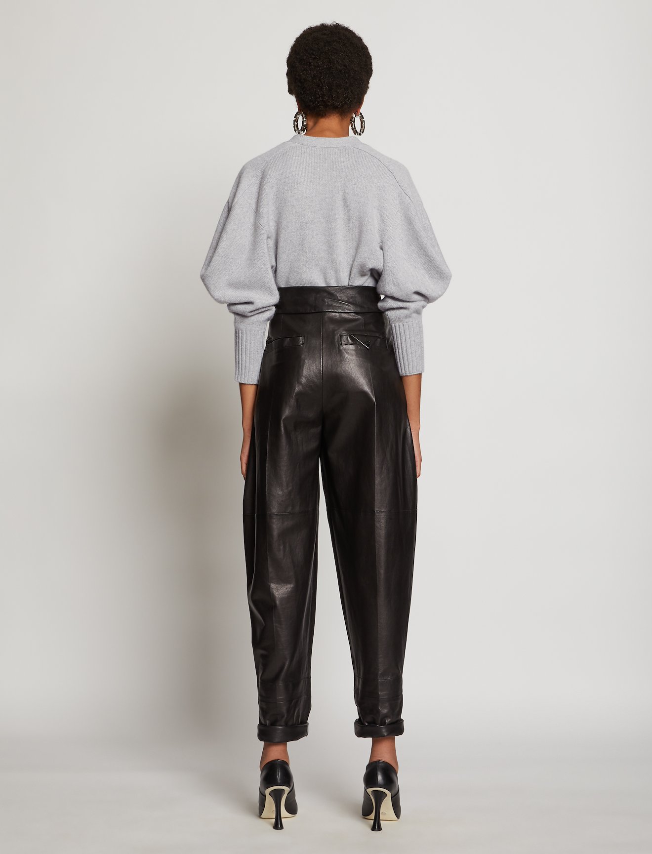 Draped Sleeve Cropped Cashmere Knit Cardigan #2