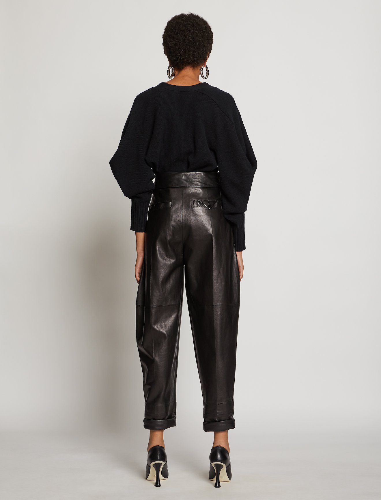 Draped Sleeve Cropped Cashmere Knit Cardigan #2