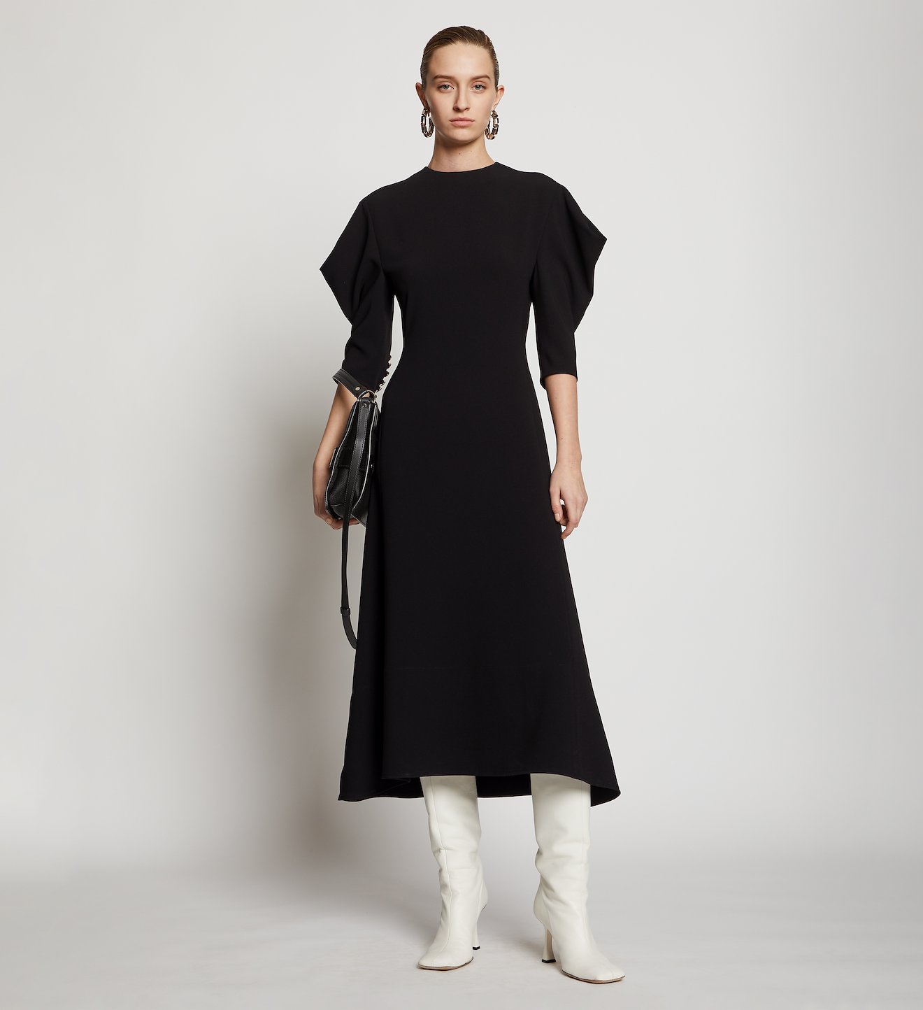 Draped Sleeve Dress