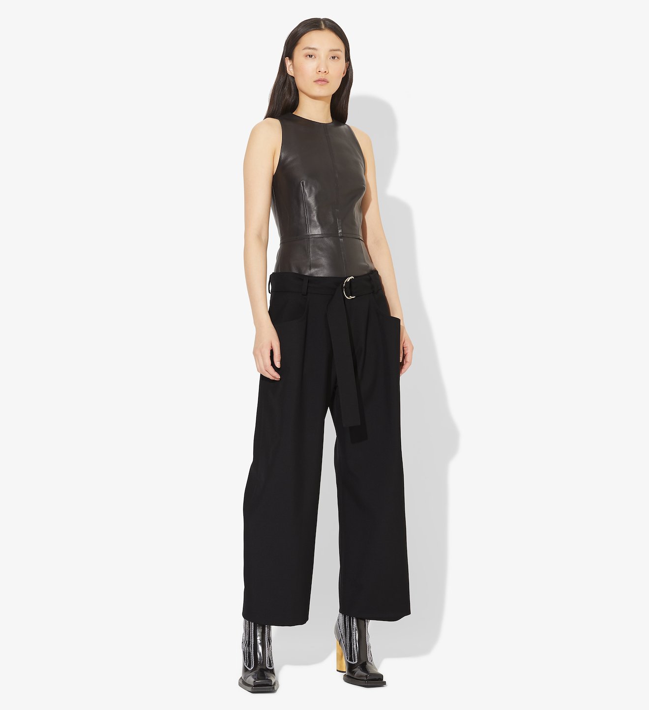 Drop Waisted Belted Pants