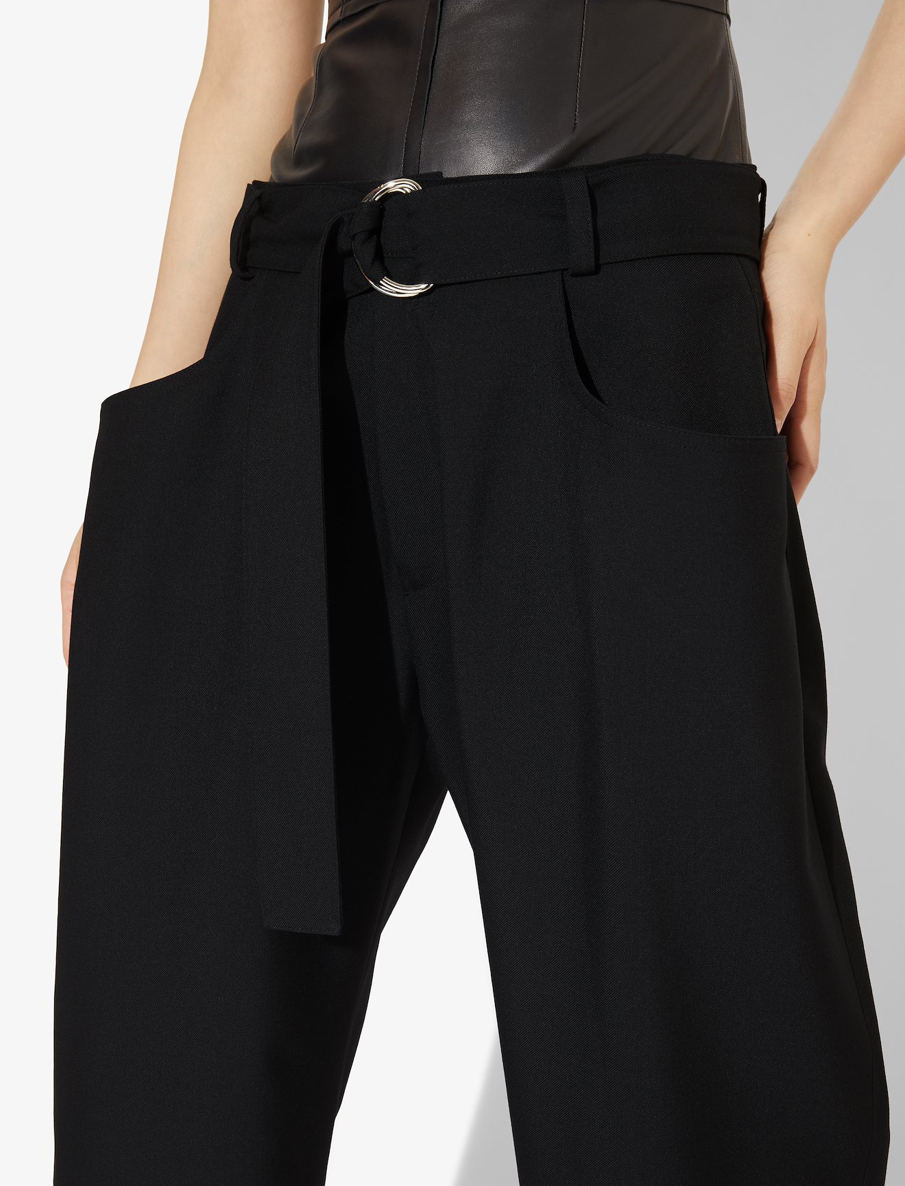 Drop Waisted Belted Pants #3