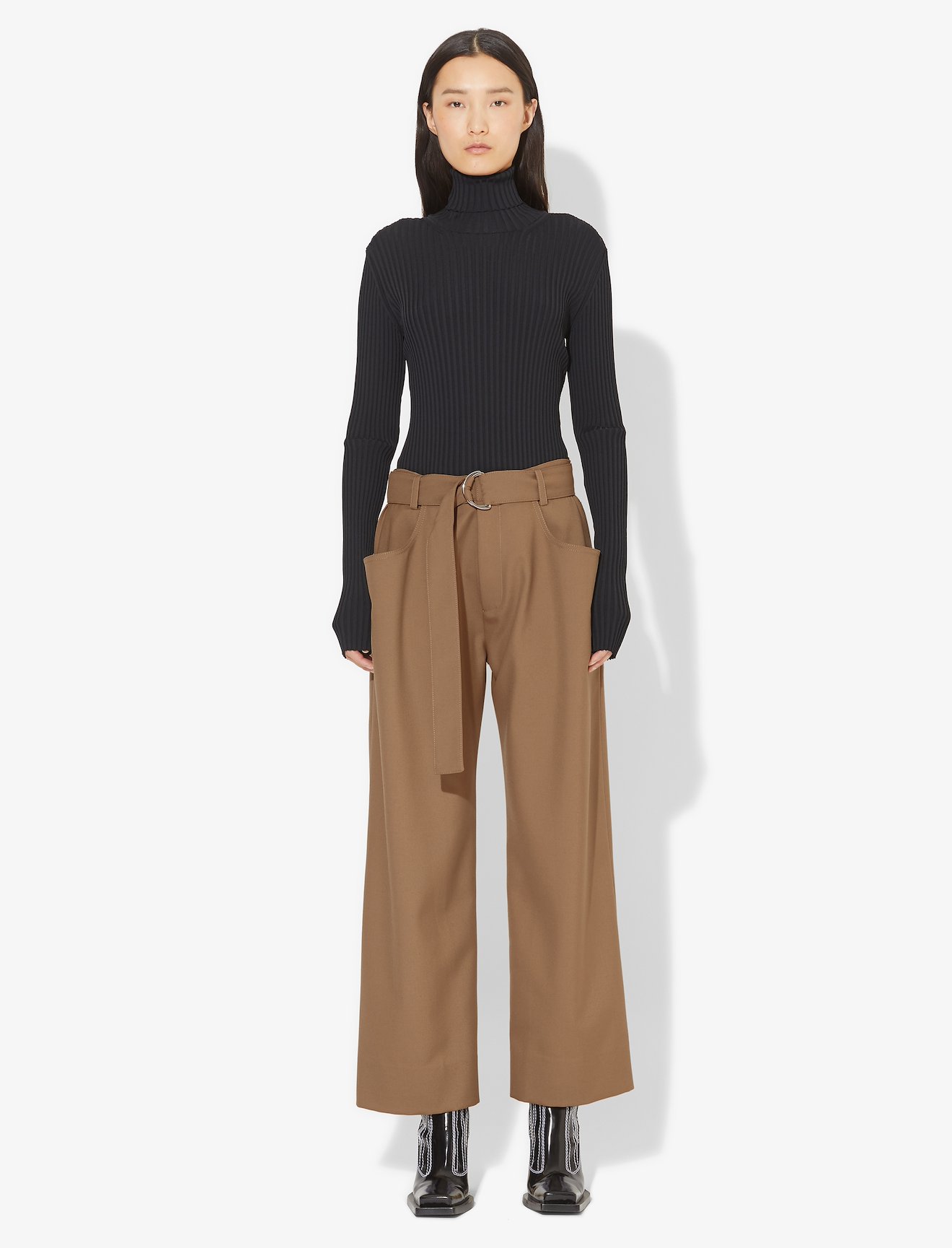 Drop Waisted Belted Pants #1