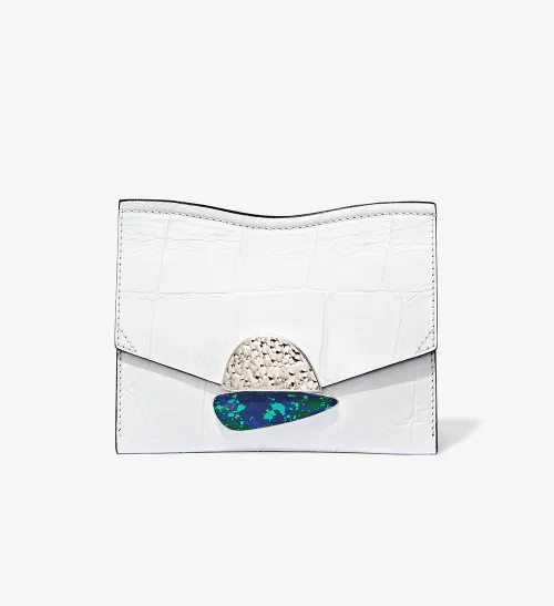 Embossed Crocodile Small Curl Chain Clutch