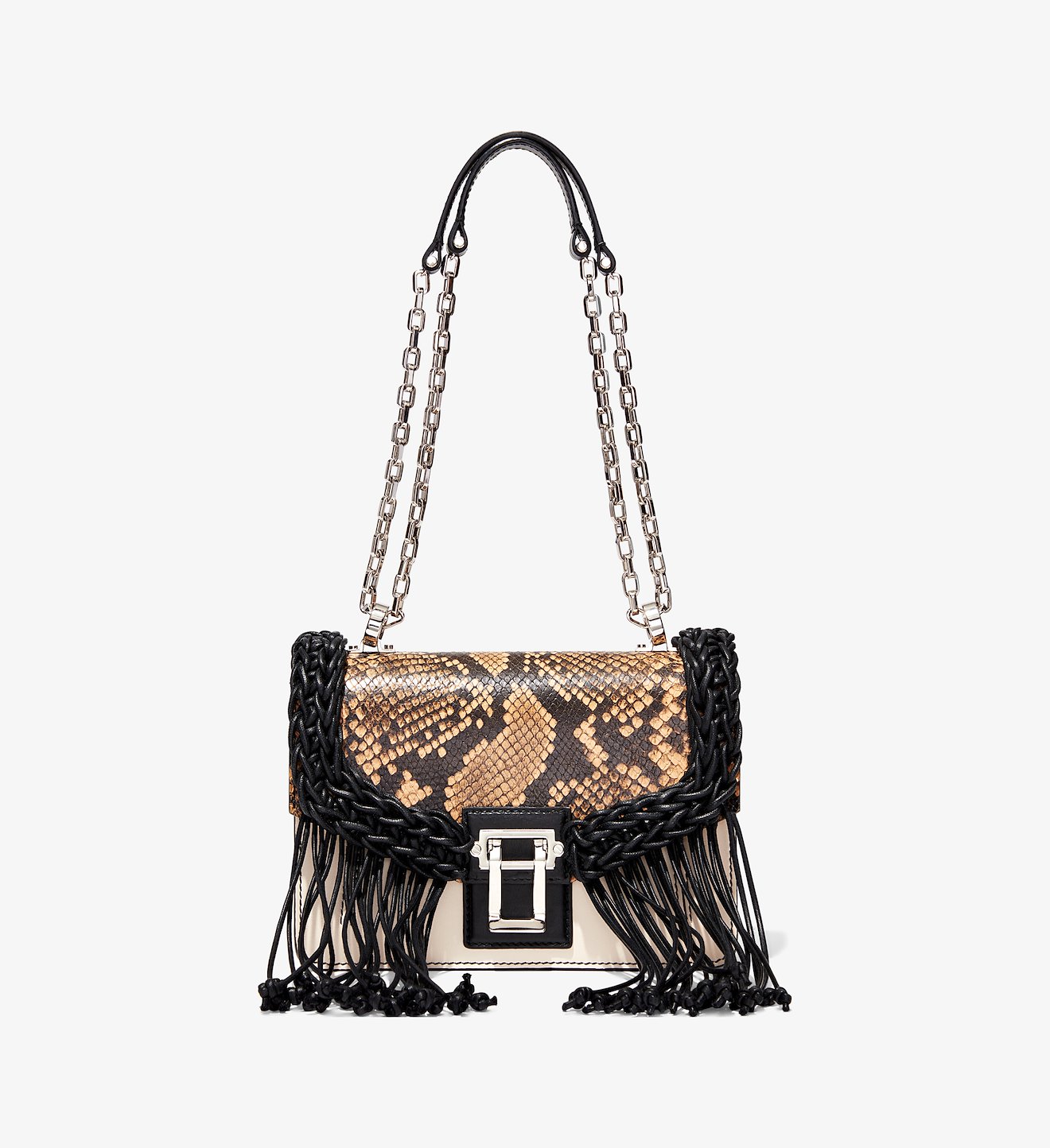 Embossed Python Hava Chain Shoulder Bag