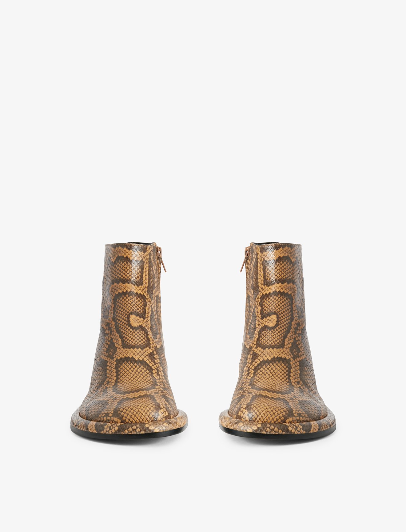 Embossed Python Pipe Ankle Boots #1