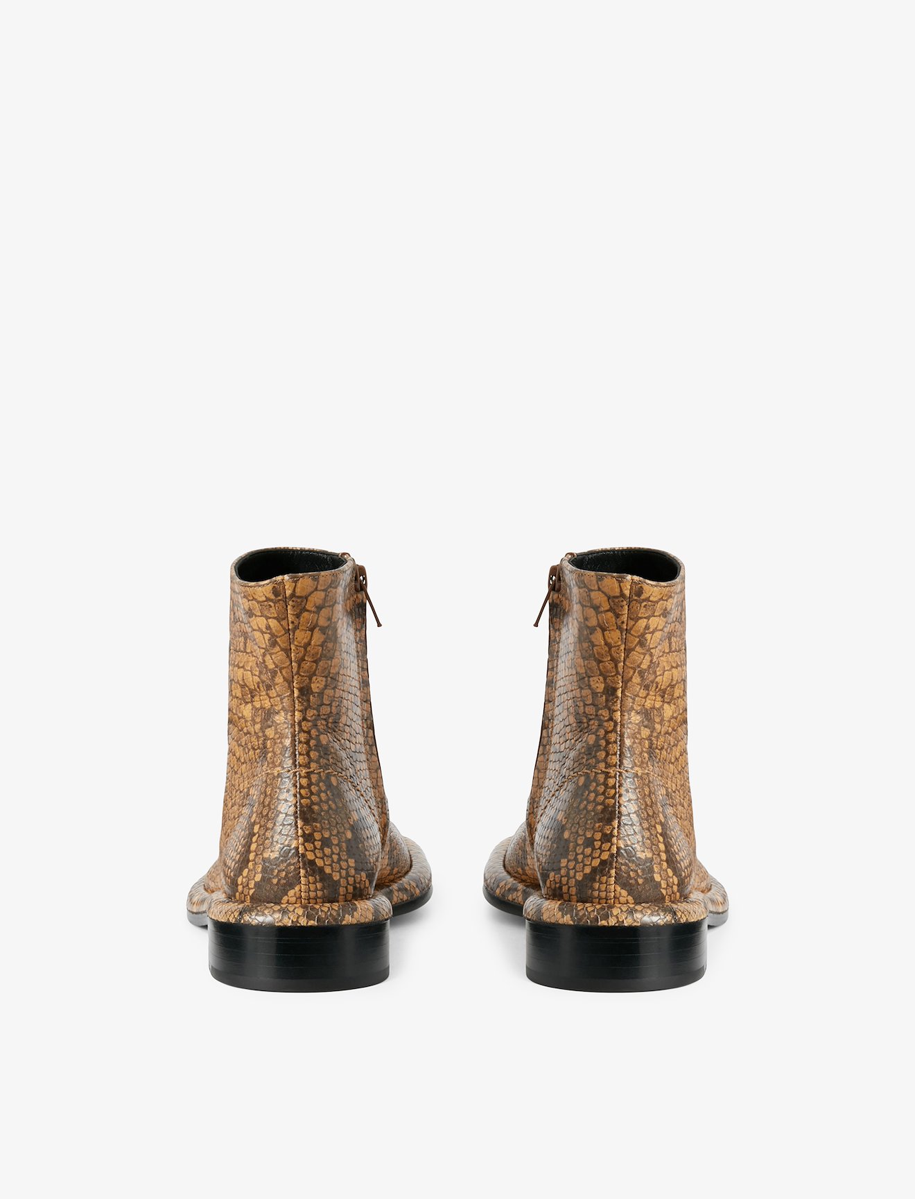 Embossed Python Pipe Ankle Boots #2