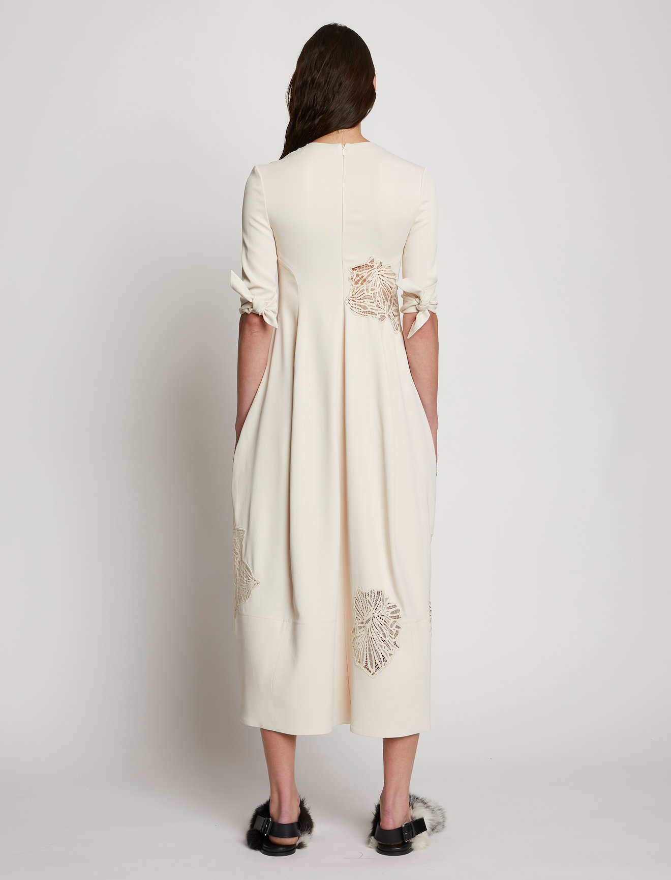 Embroidered Matte Satin Dress #2