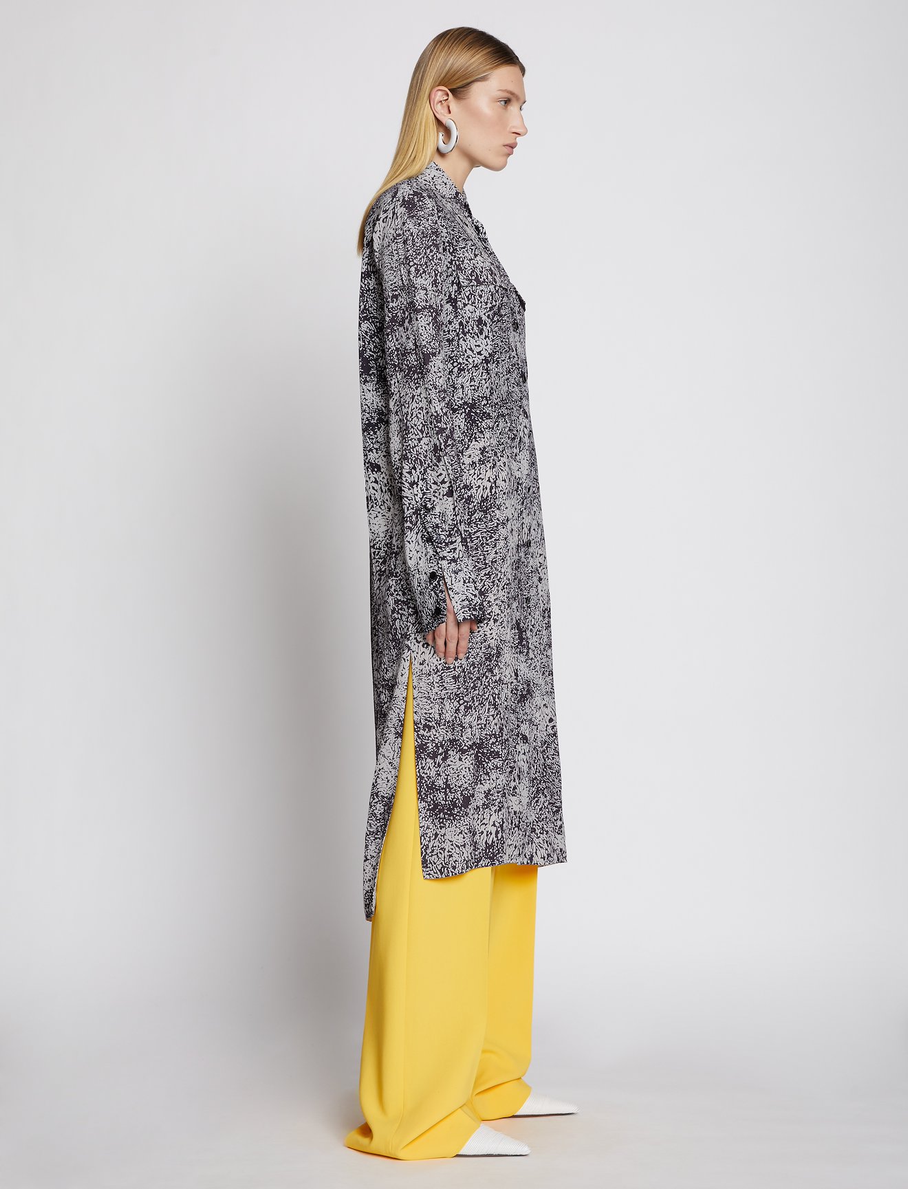 Etched Crepe Shirt Dress #1