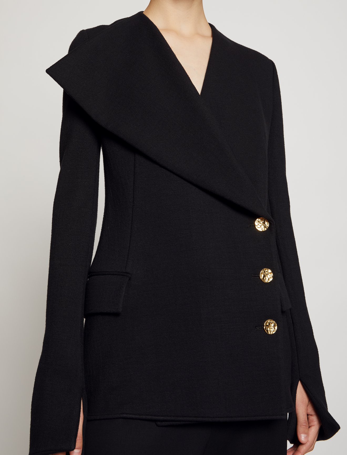 Exaggerated Lapel Jersey Suiting Jacket #3