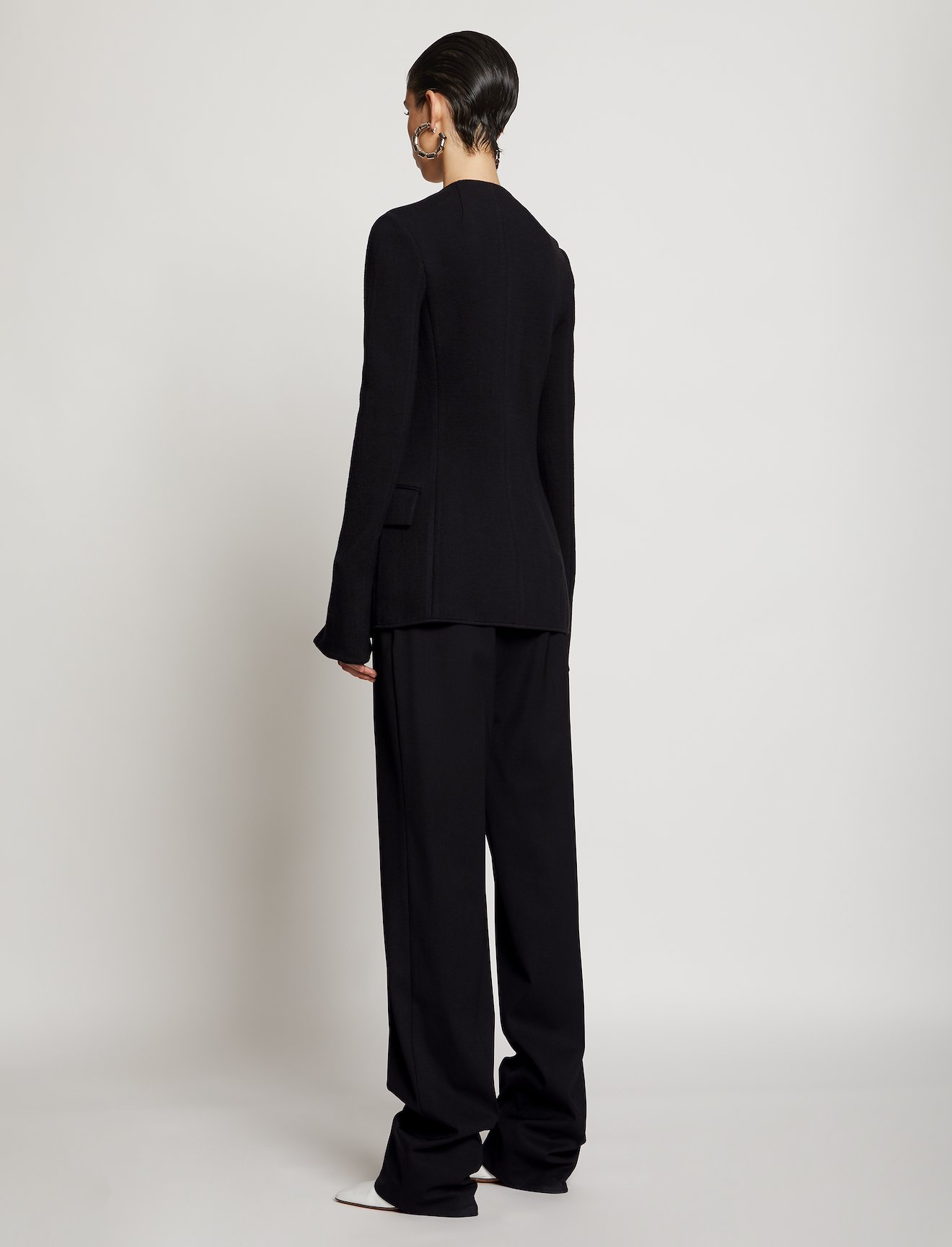 Exaggerated Lapel Jersey Suiting Jacket #2