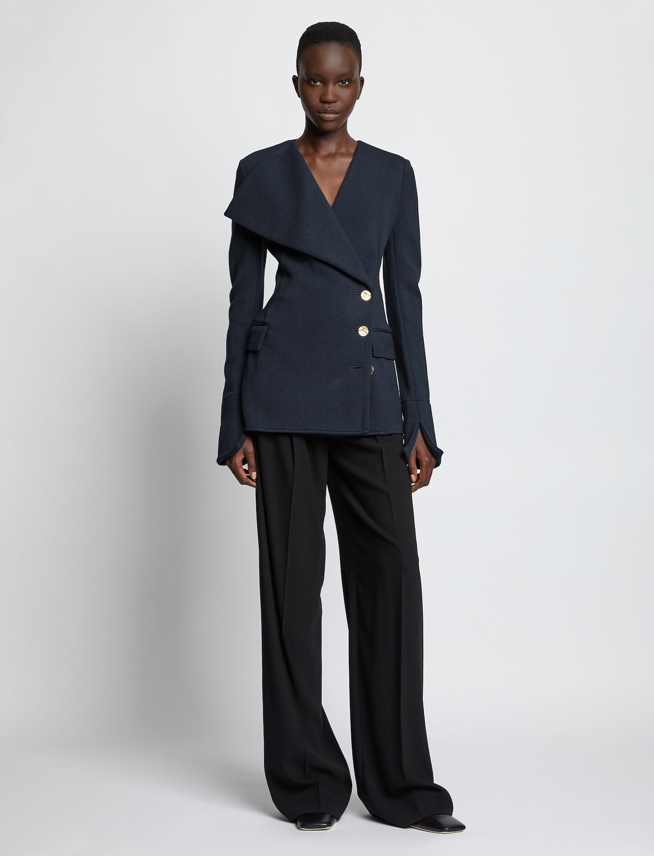 Exaggerated Lapel Jersey Suiting Jacket #1