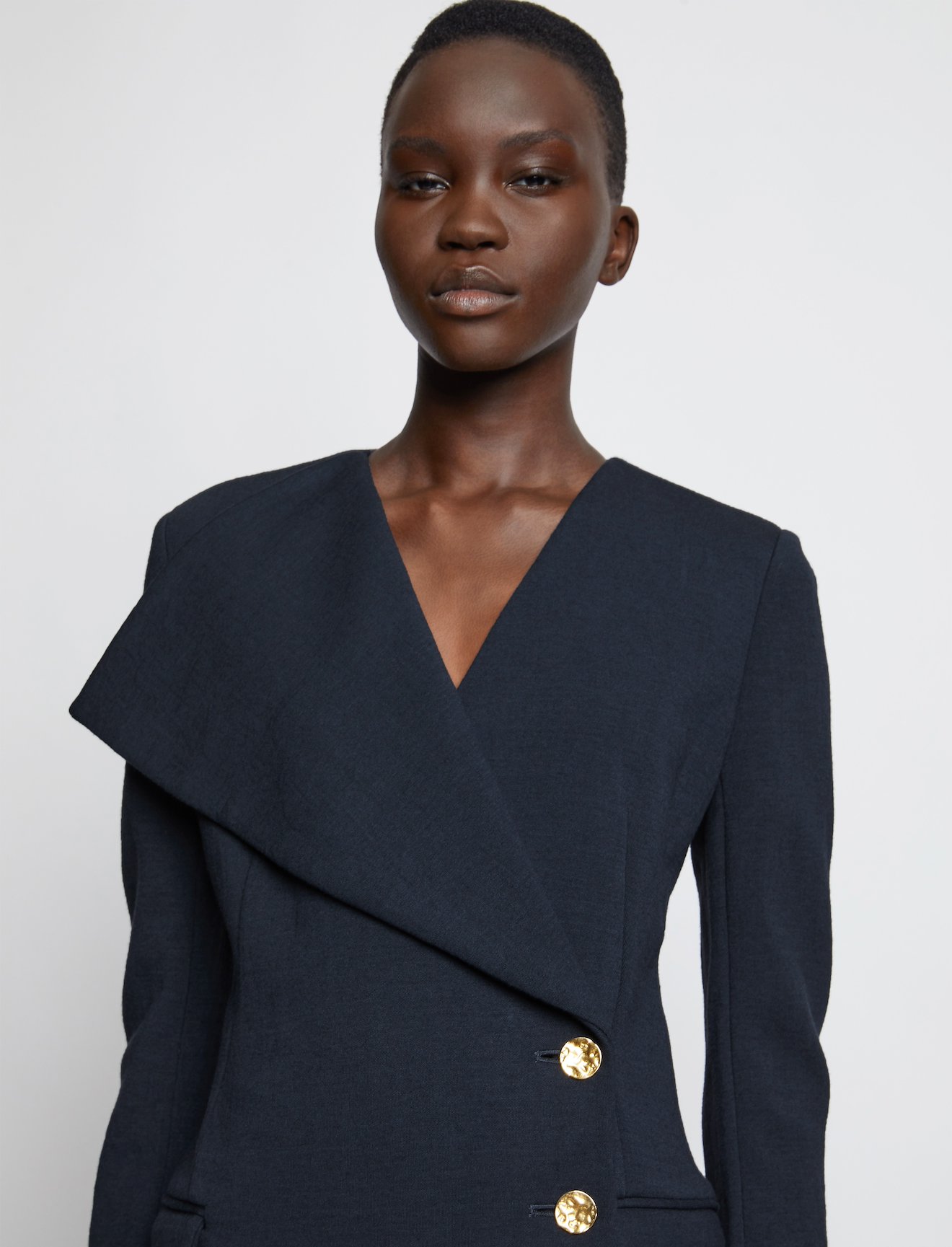 Exaggerated Lapel Jersey Suiting Jacket #3