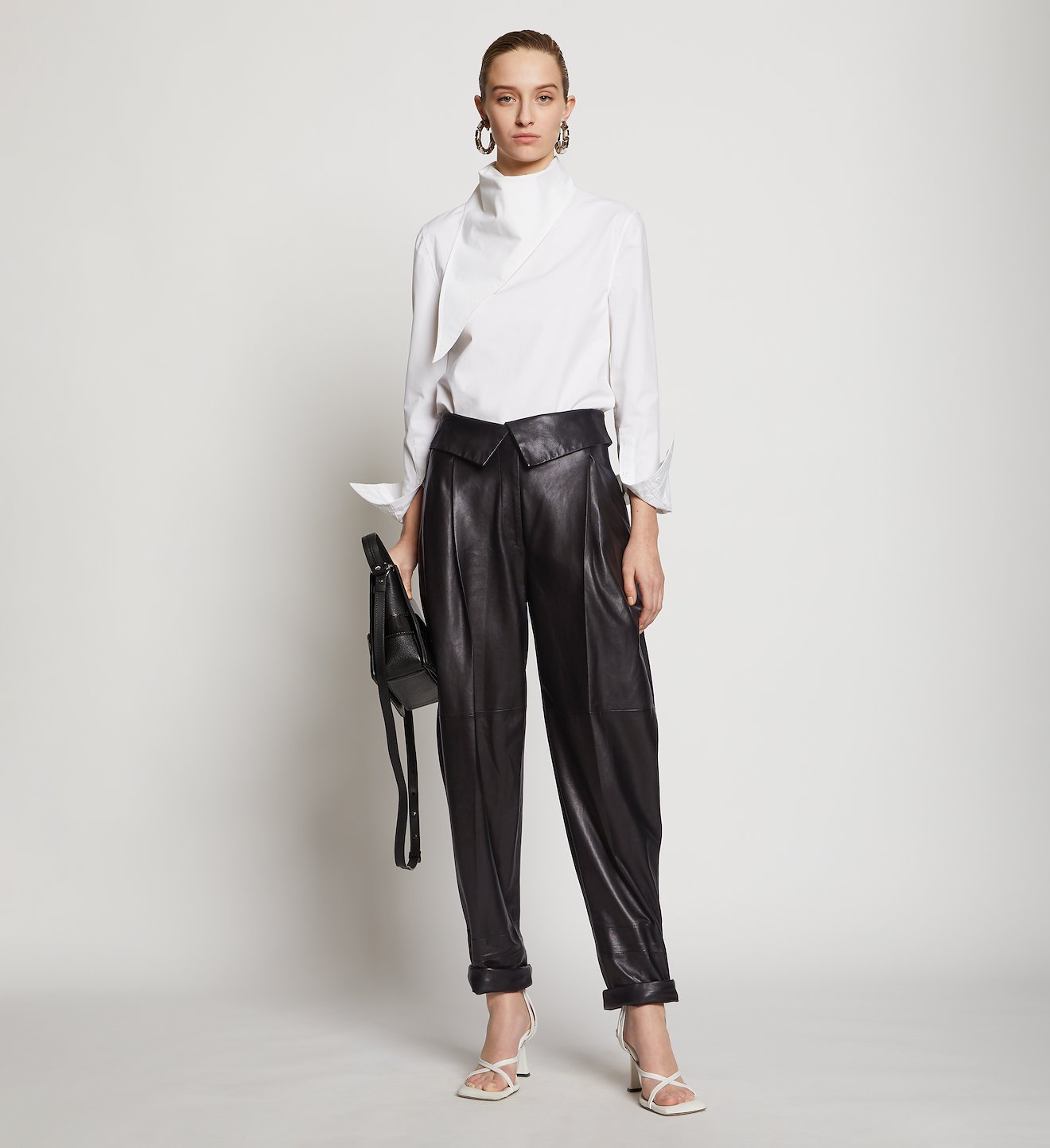 Exaggerated Leather Pants