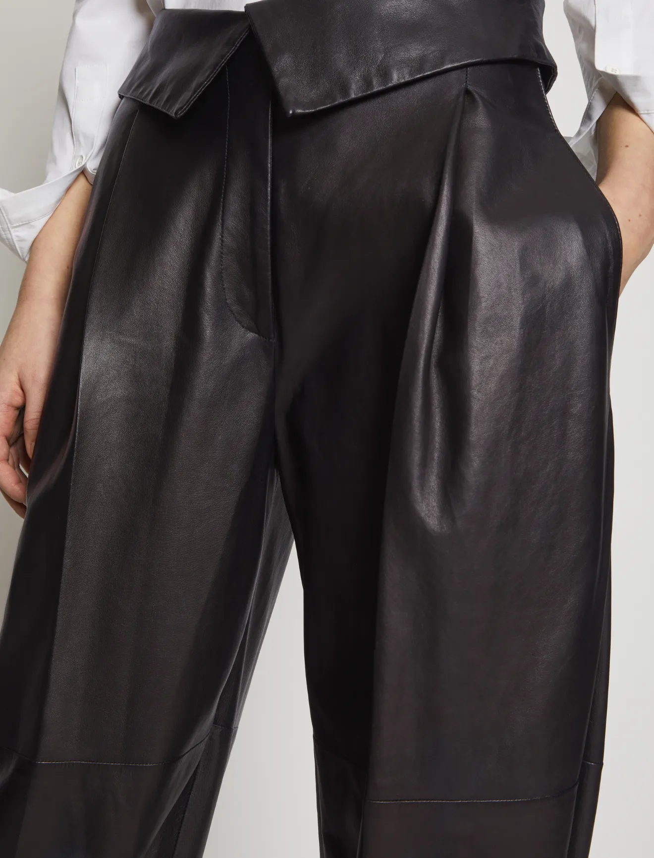 tapered leather pants