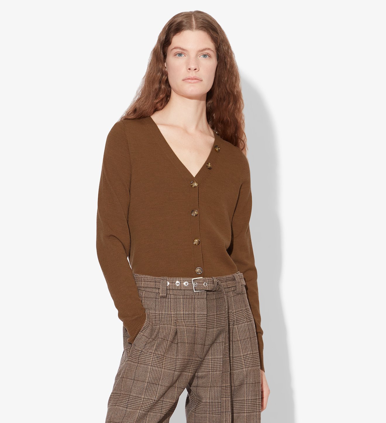 Extended Button Merino Cardigan