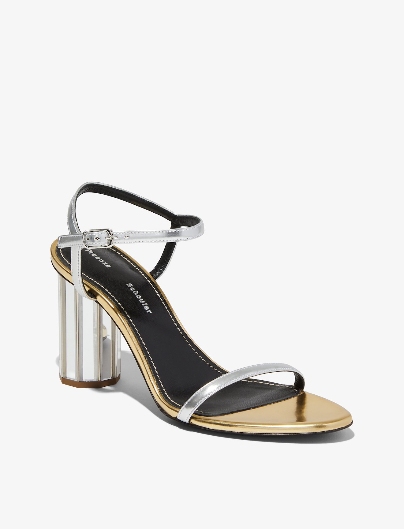Facet Heel Ankle Strap Sandals #1