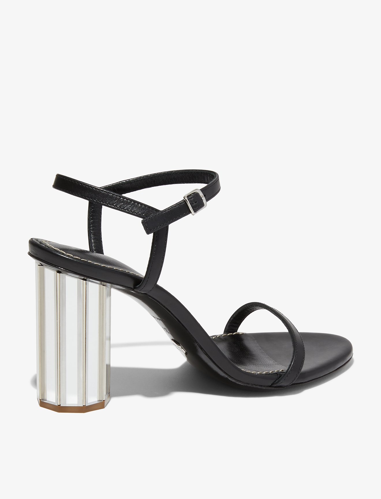 Facet Heel Ankle Strap Sandals #2