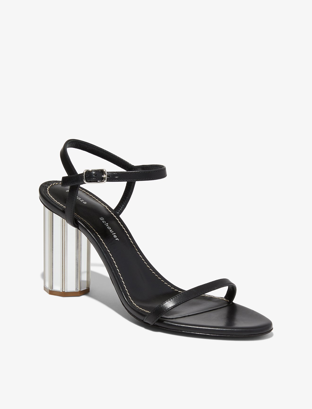 Facet Heel Ankle Strap Sandals #1