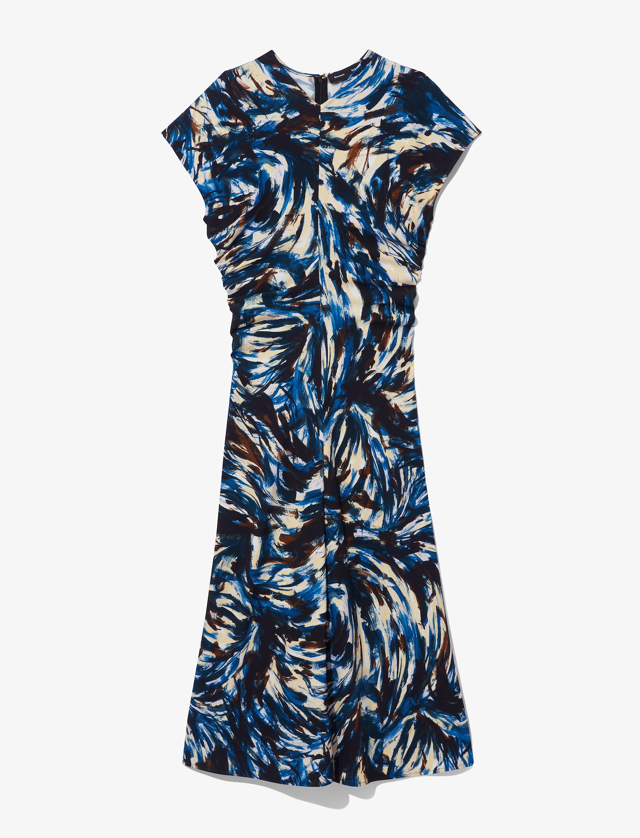 Feather Print Cinched Waist Dress #4