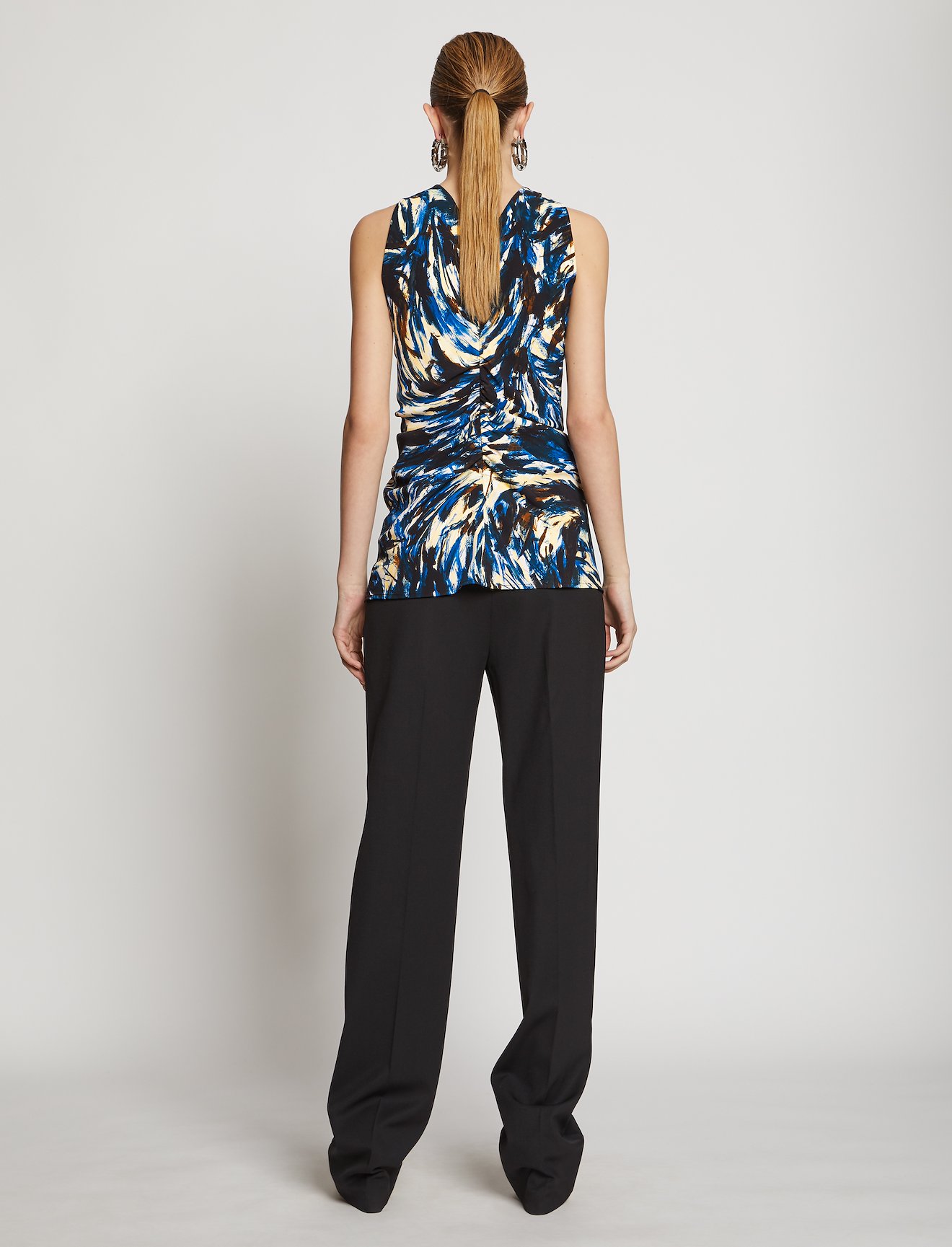 Feather Print Cinched Waist Top #2