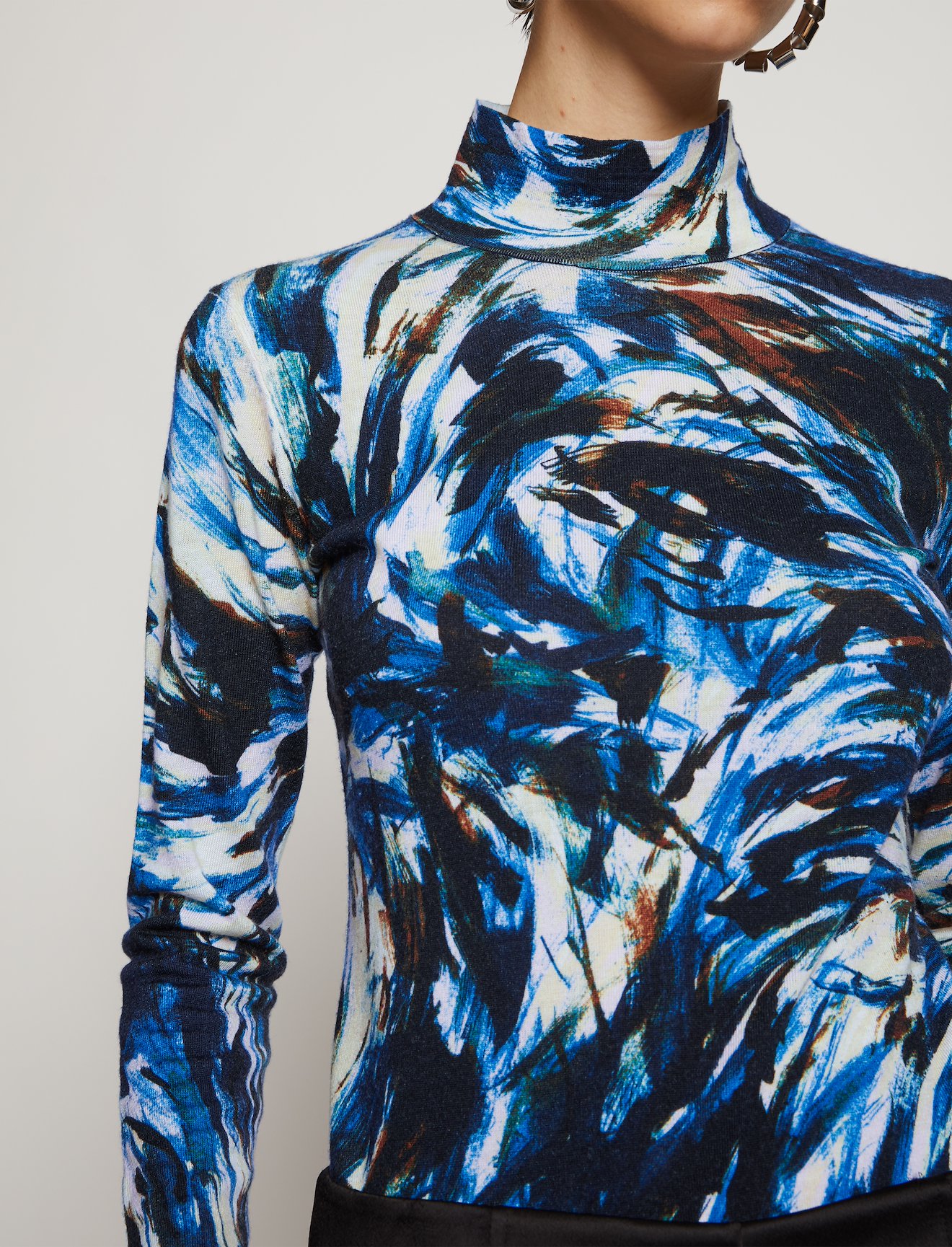 Feather Print Knit Top #3