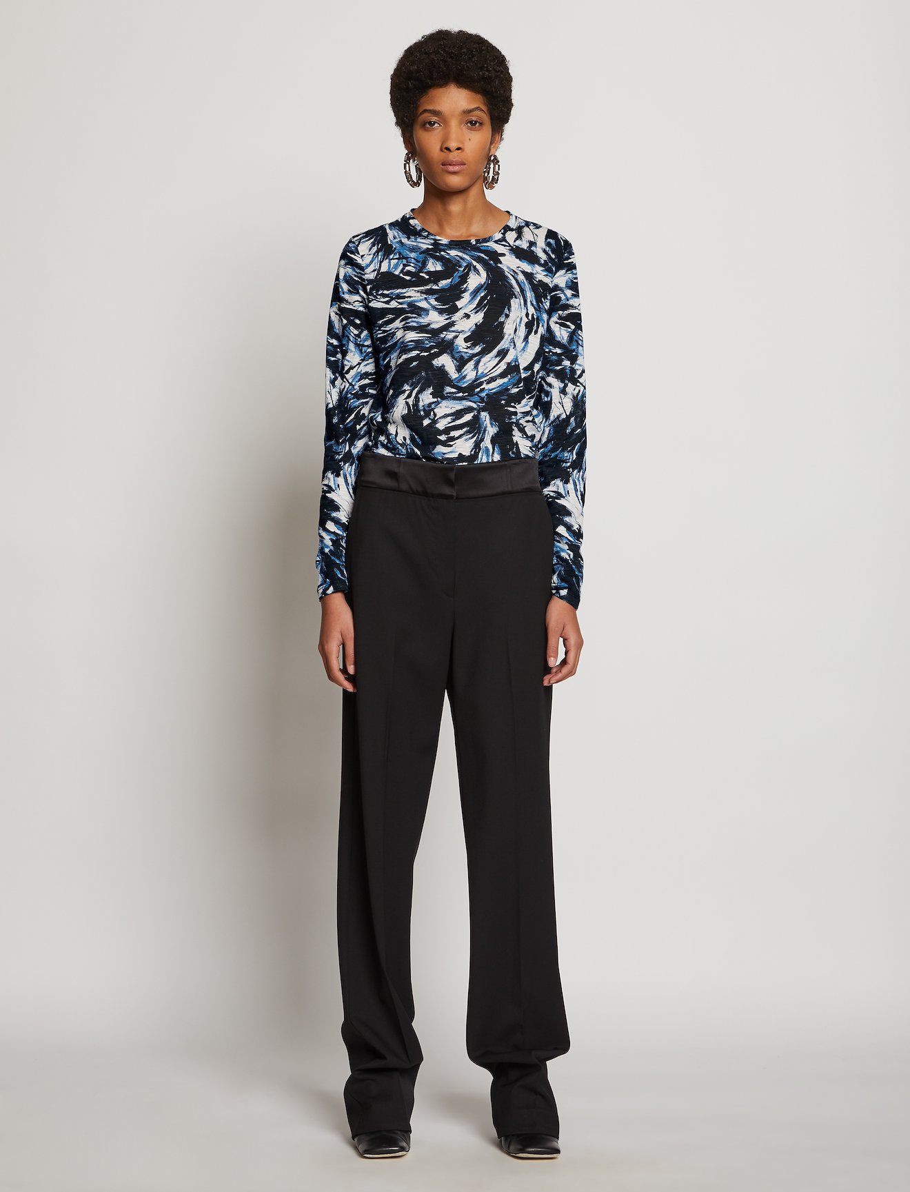 Feather Print Long Sleeve T-Shirt #1