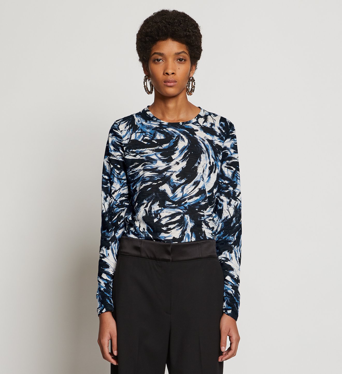 Feather Print Long Sleeve T-Shirt