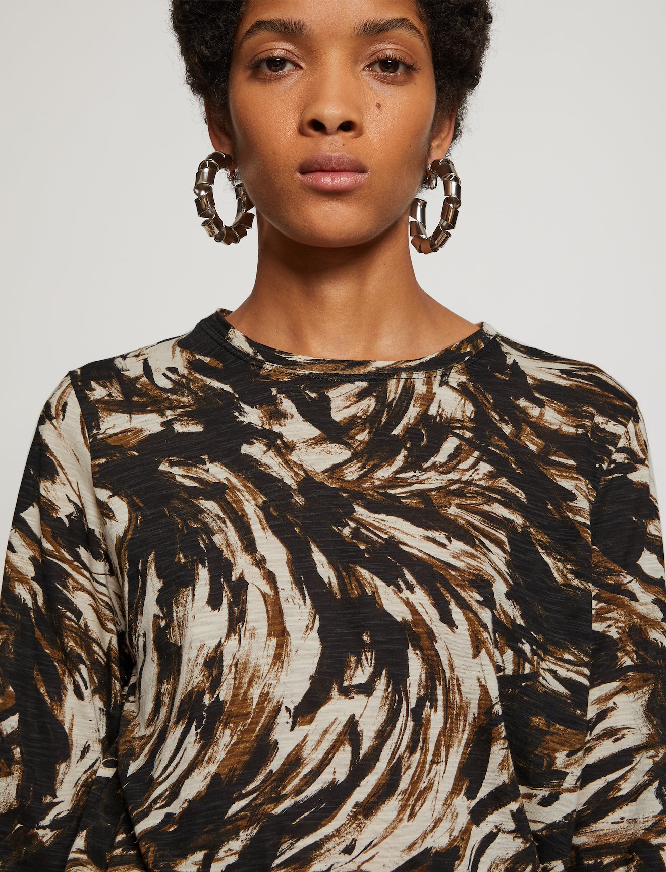 Feather Print Long Sleeve T-Shirt #3