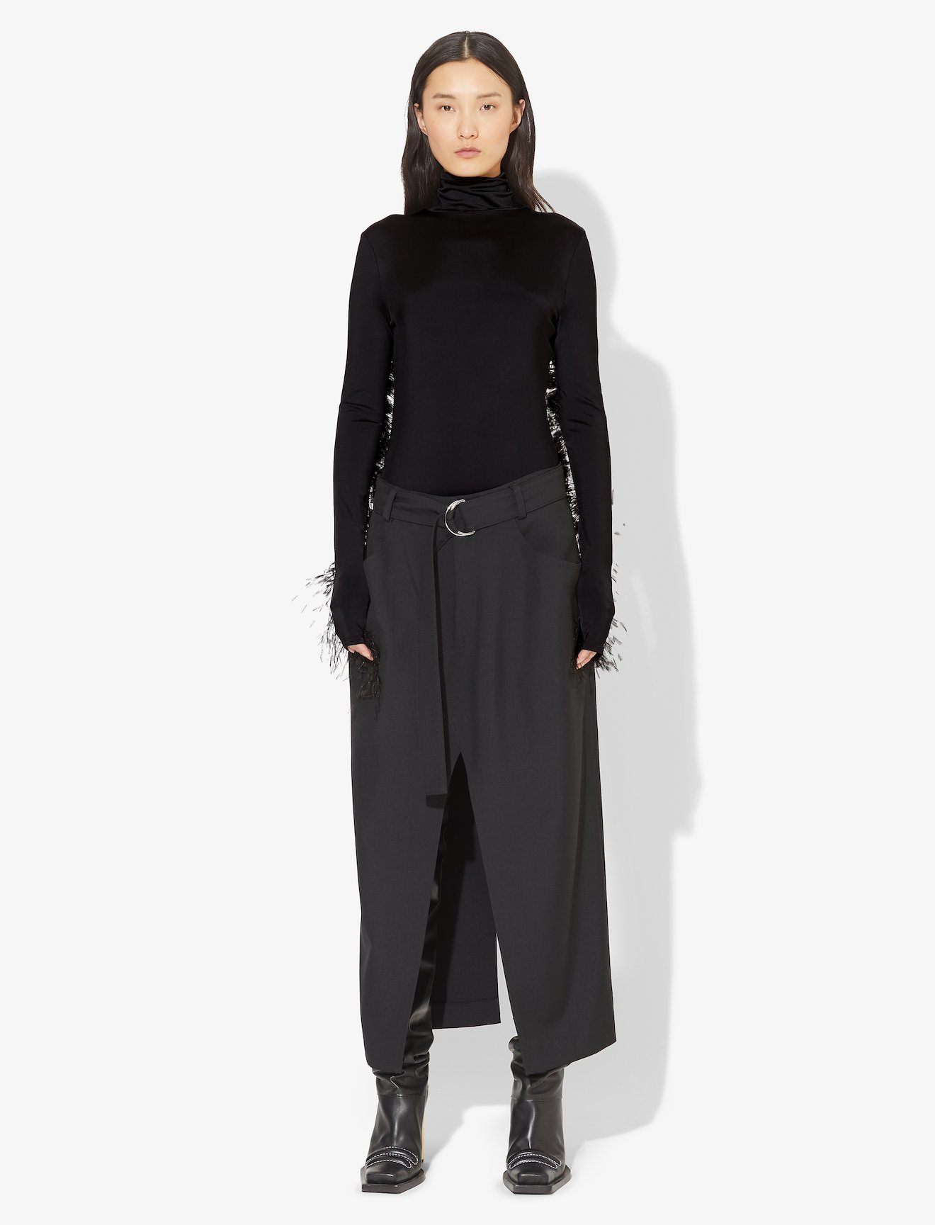 Feather Turtleneck Top #1