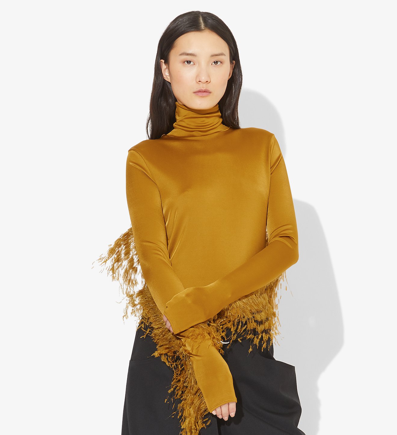 Feather Turtleneck Top