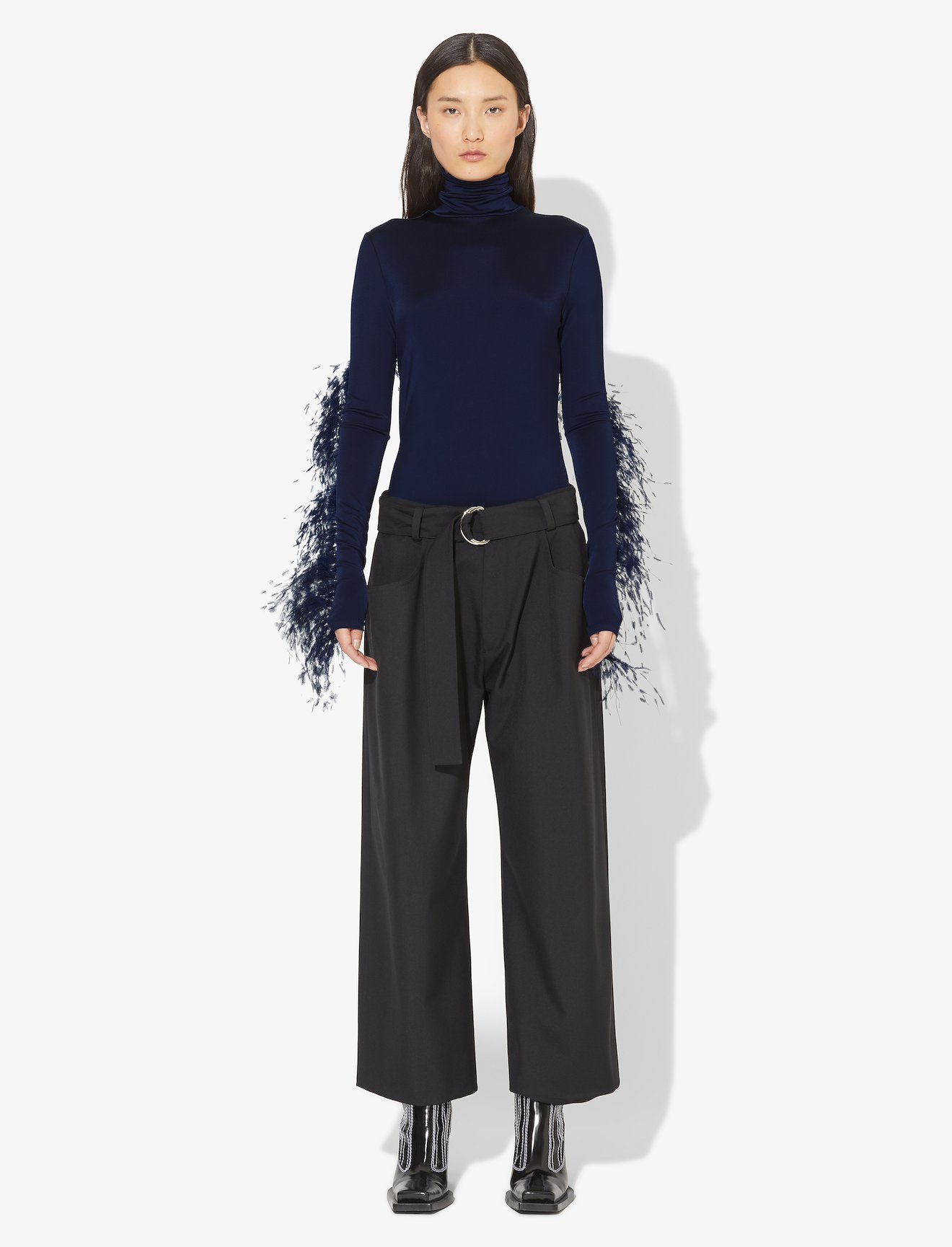 Feather Turtleneck Top #1